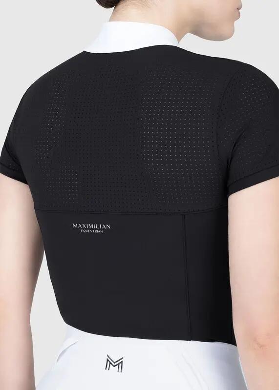 Camisa de Concurso Manga Corta Mujer Equitación Maximilian Grace Negro 5/7