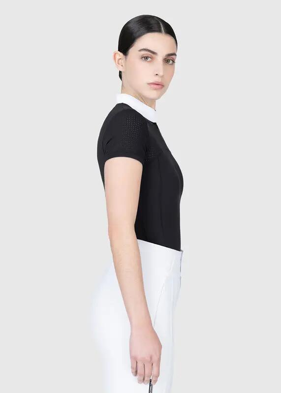 Camisa de Concurso Manga Corta Mujer Equitación Maximilian Grace Negro 4/7
