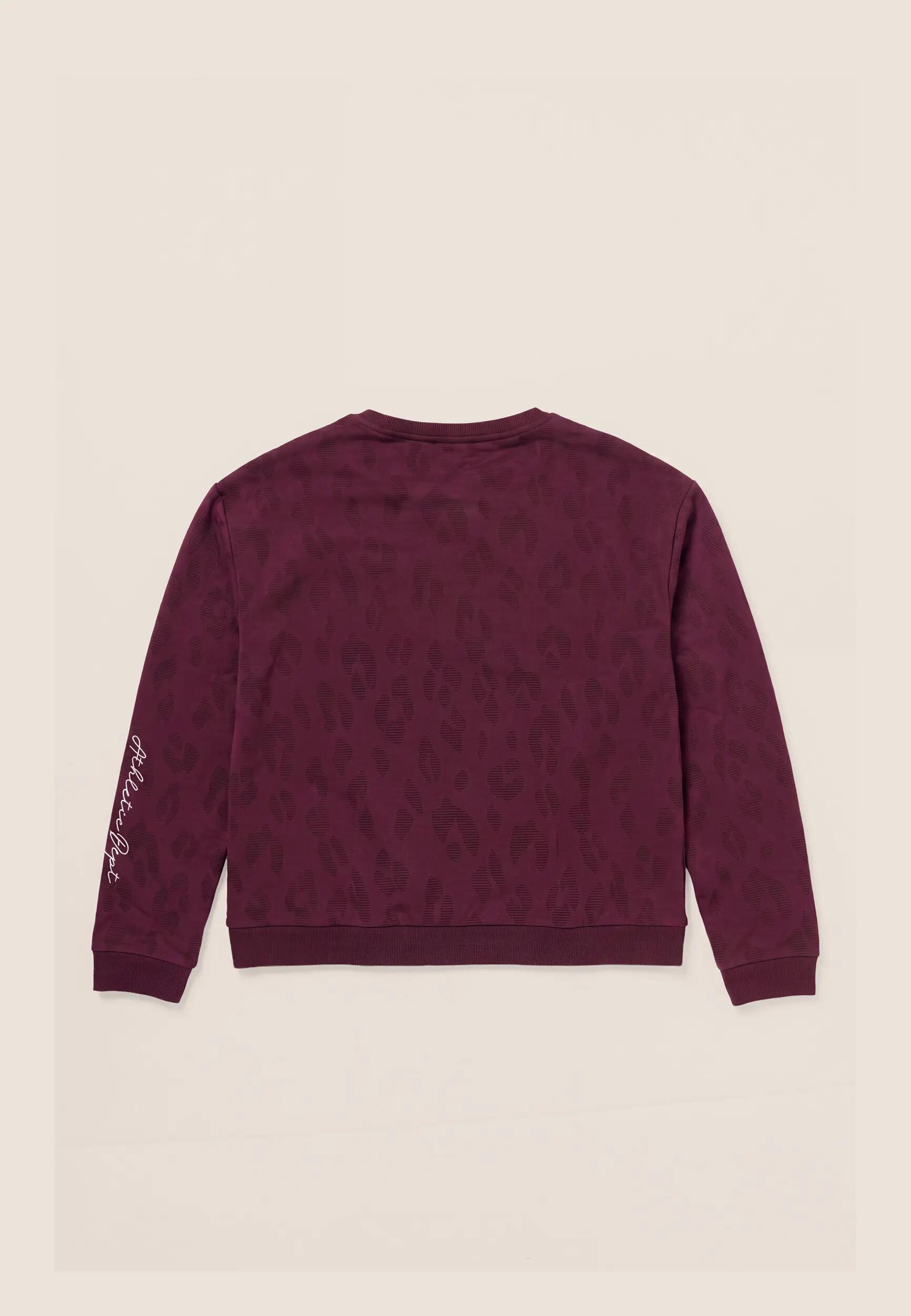 Felpa donna girocollo fantasia leopardata regular fit 2/3