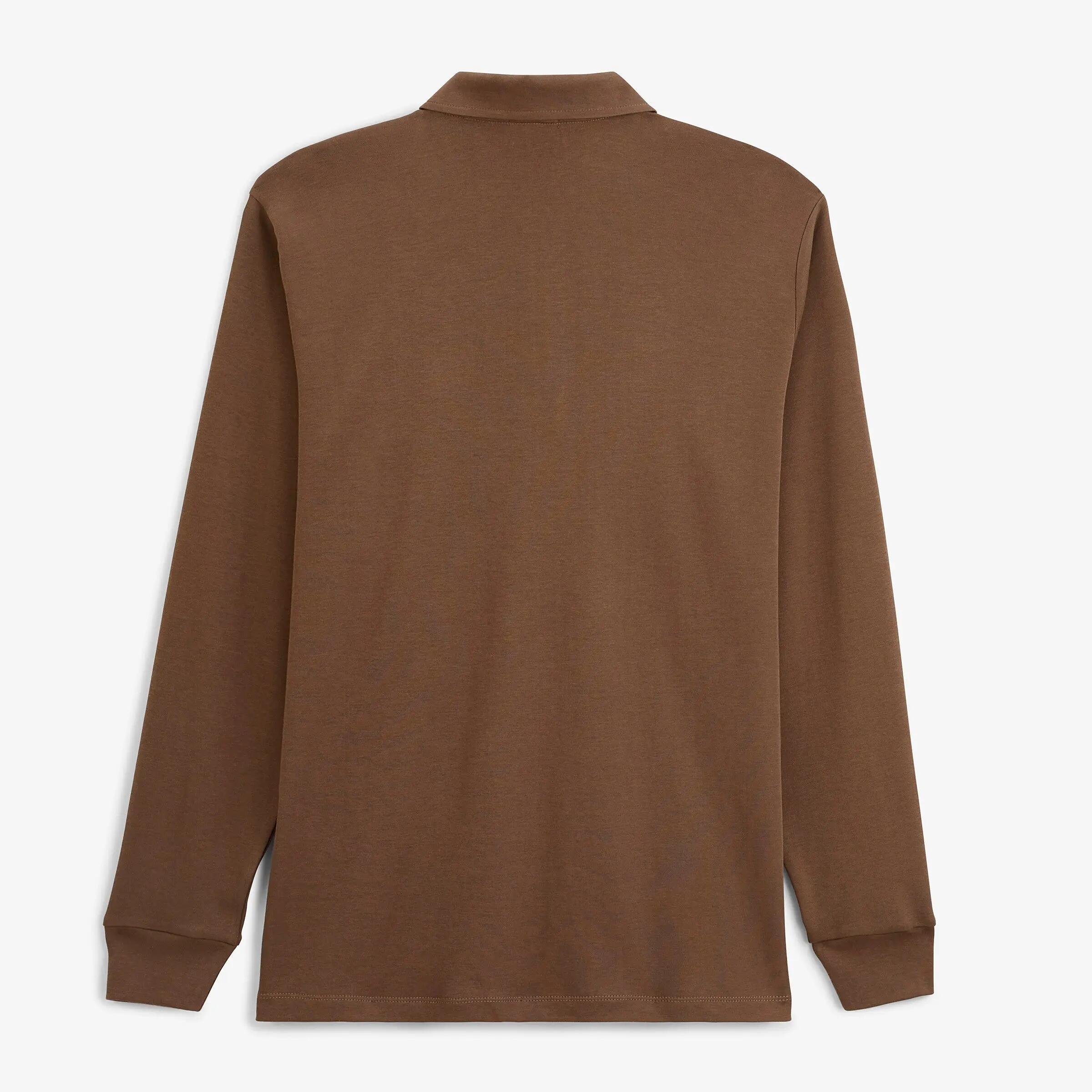 Polo de manga larga con cremallera en algodón interlock 2/4