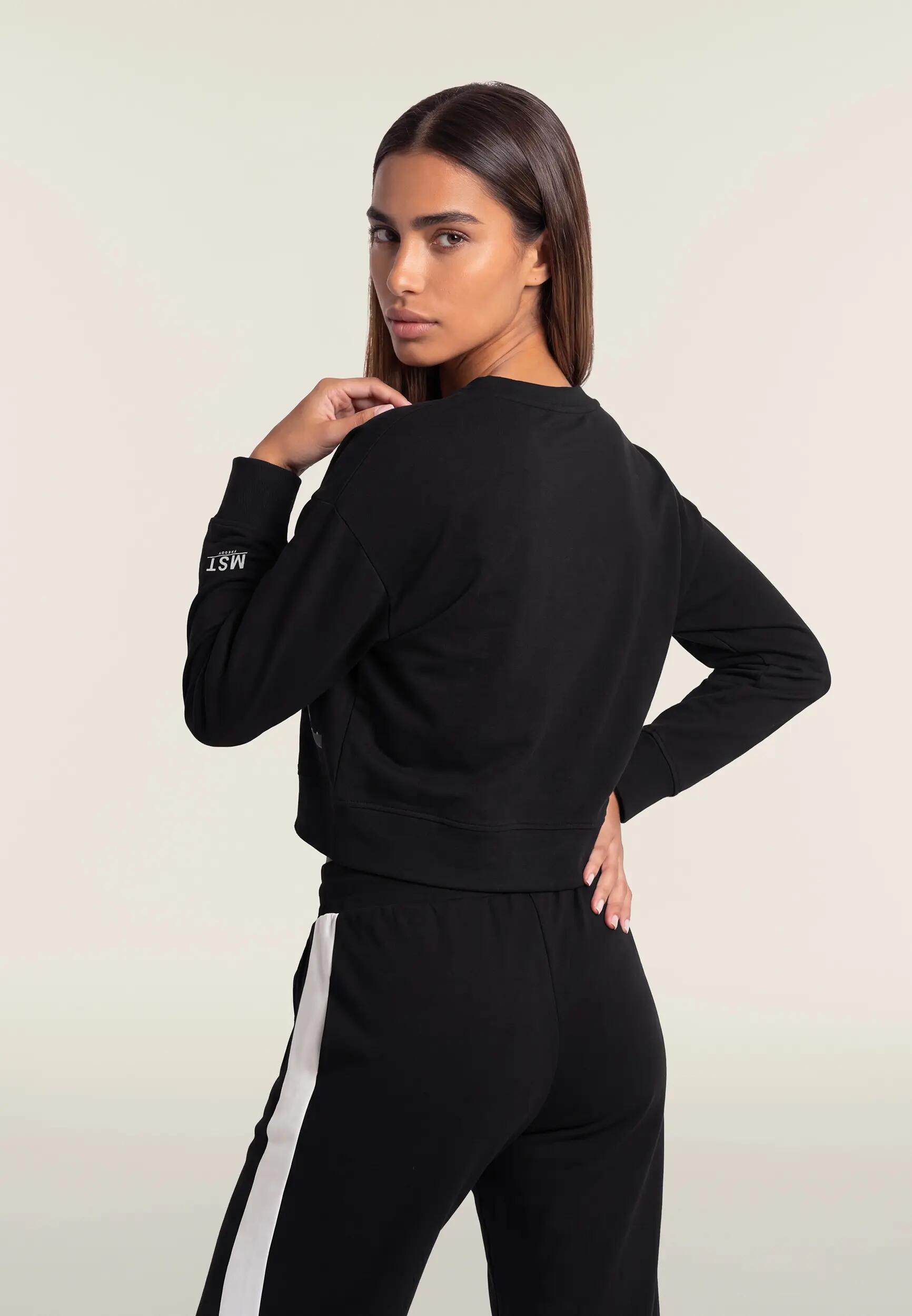 Felpa donna cropped scollo a V maxi stampa 3/6