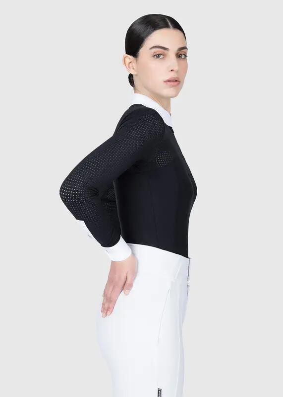Camisa de Concurso Manga Larga Mujer Equitación Maximilian Grace Negro 4/8