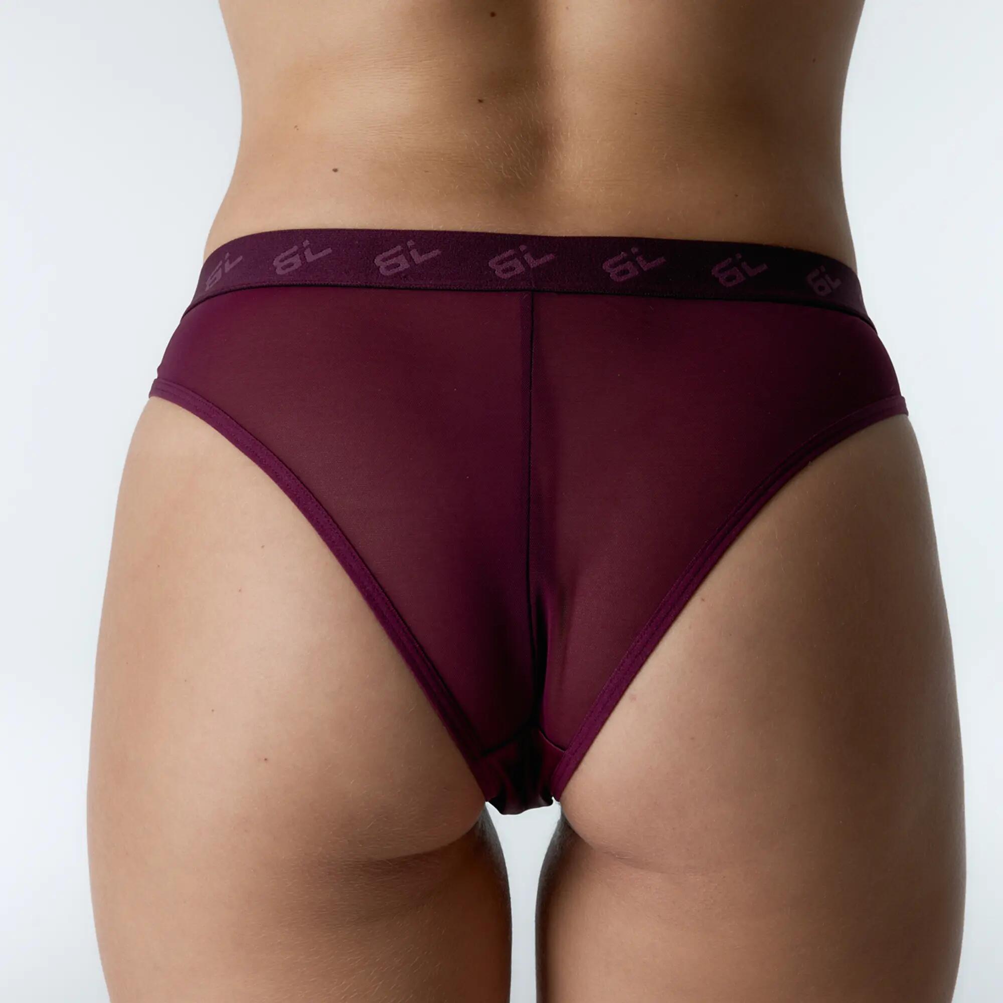 Slip brésilien Mesha pour femmes Black Limba Burgundy invisible 2/5