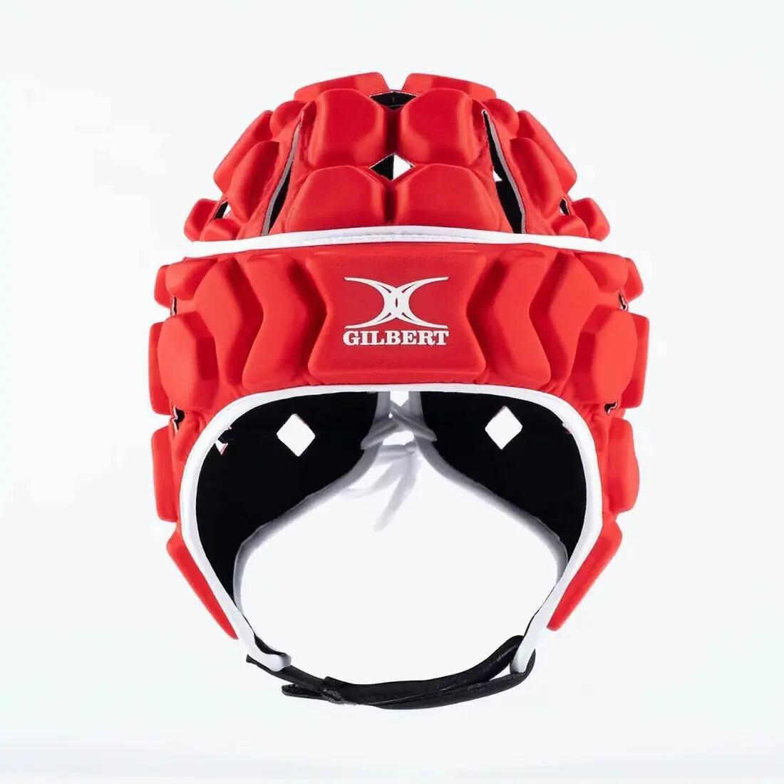 Caschetto da rugby Gilbert Octane Senior rosso e bianco 3/7