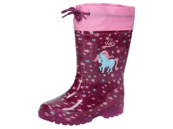 Kinder - Gummistiefel - rutschfest, Blinklicht - violett/pink