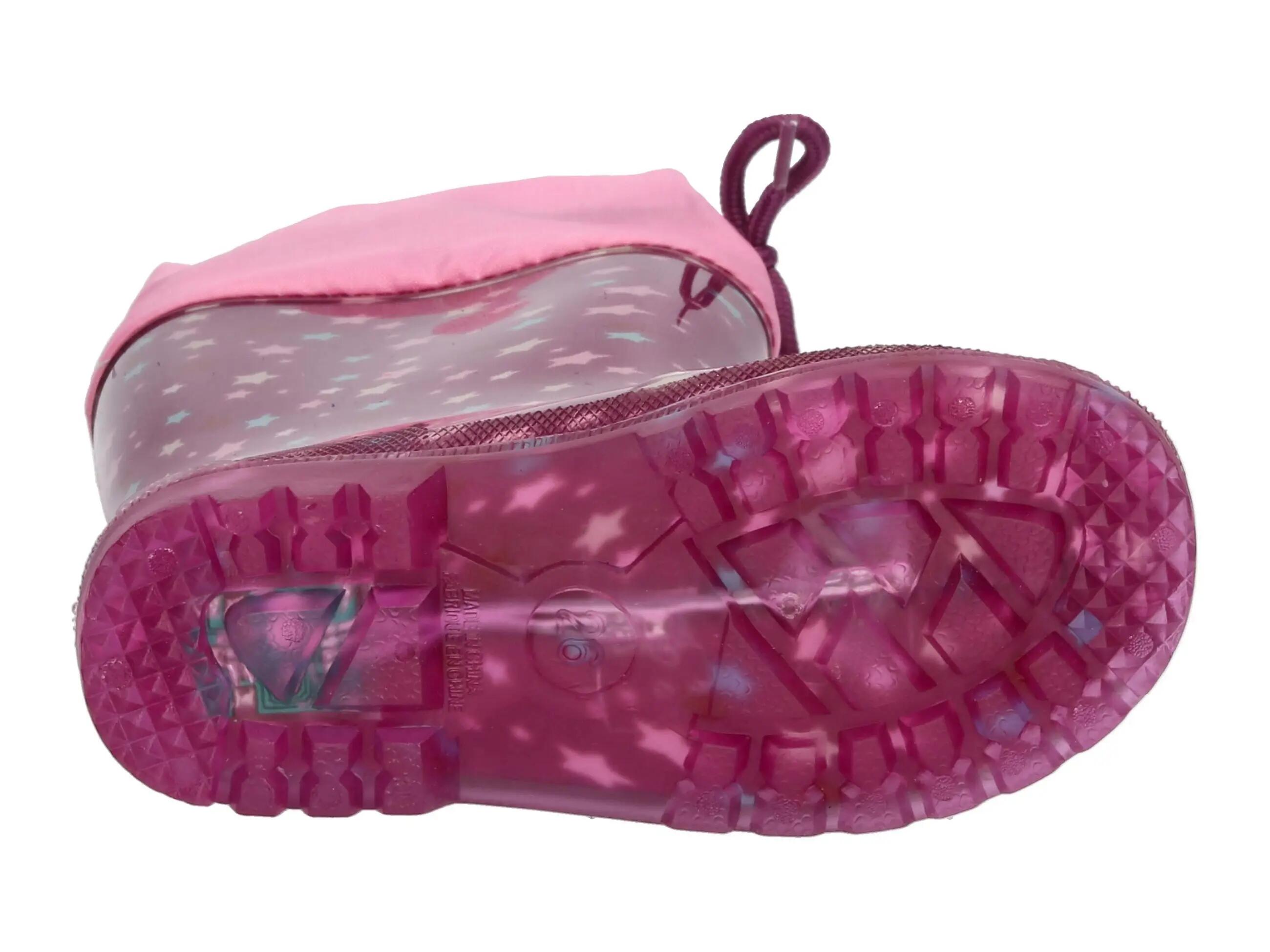 stivali da pioggia - bambini - antiscivolo, luci - viola/rosa 6/7