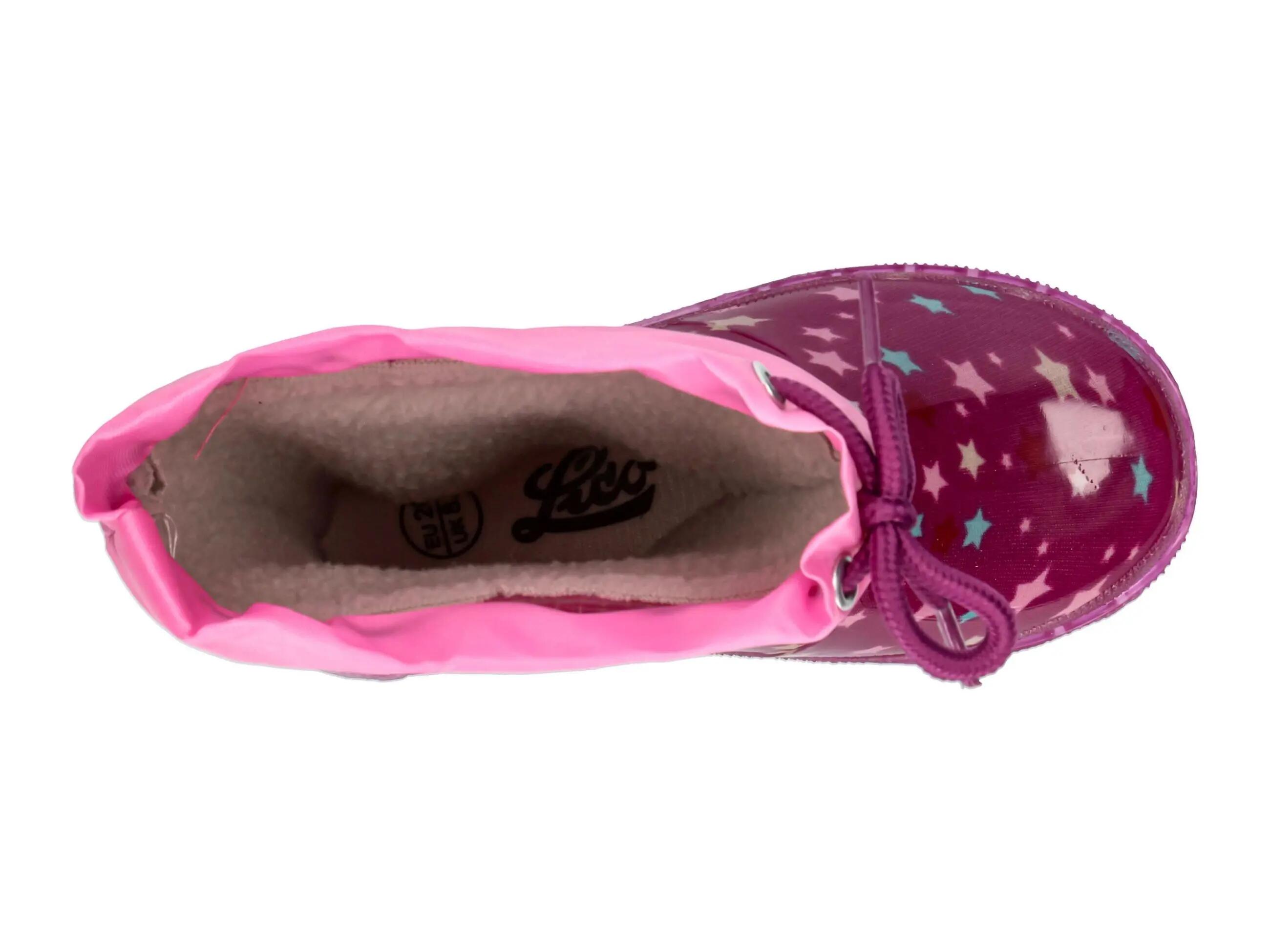 stivali da pioggia - bambini - antiscivolo, luci - viola/rosa 5/7