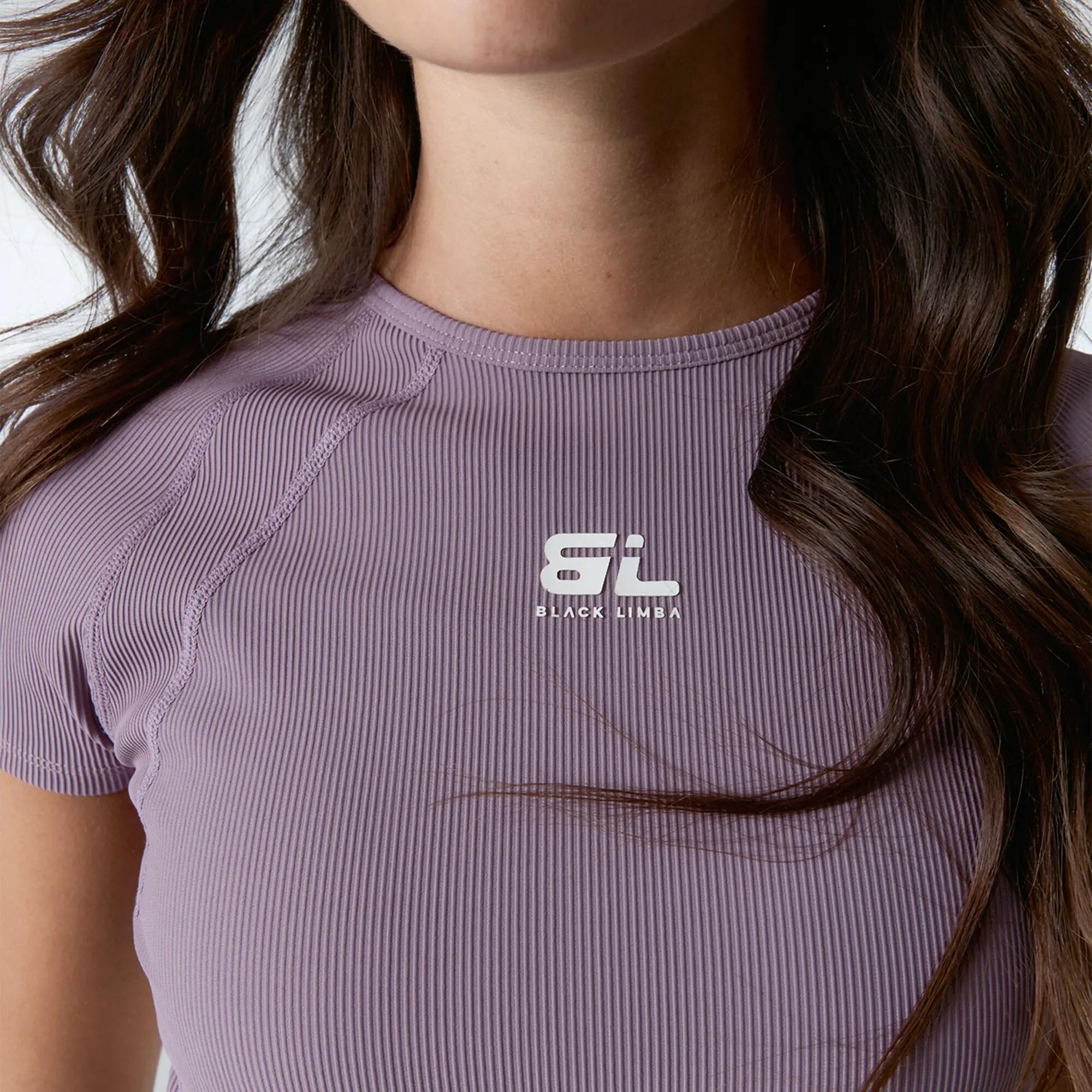 Sujetador Top deportivo Aura Sujeción media de mujer Black Limba Mauve & Cream 4/6