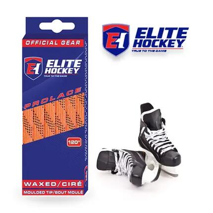 ELITE HOCKEY lacets cirés à embout moulé jaunes / noirs 84