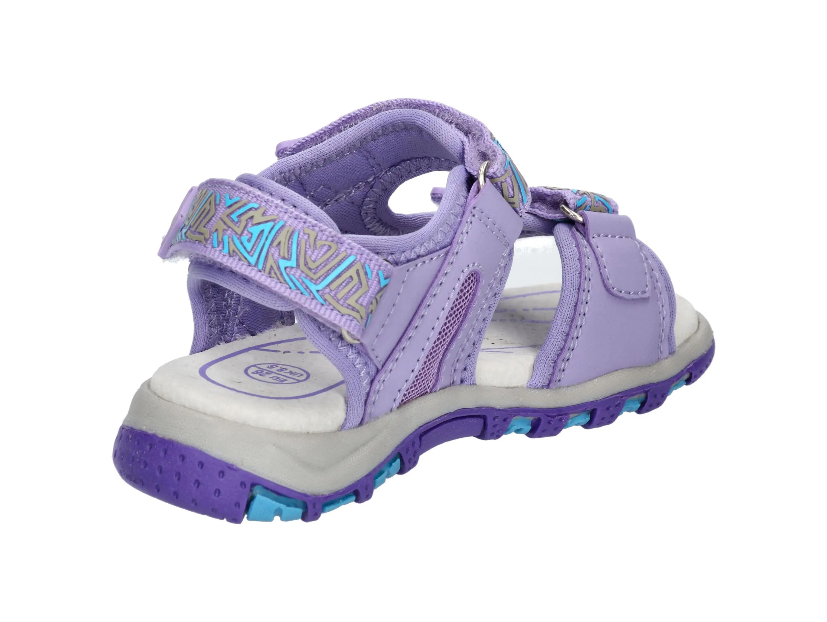 Sandalo - outdoor - bambino - 3 chiusure velcro - luca v - viola scuro 4/6