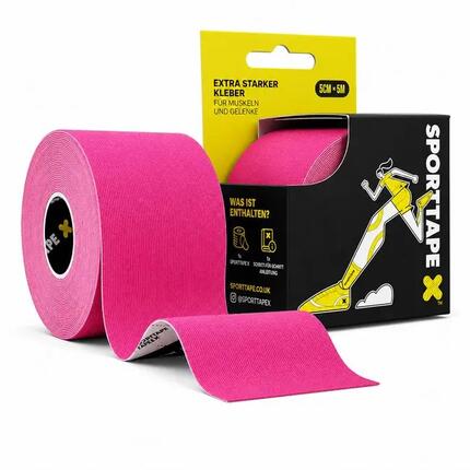 Unisex Fitness Sport Tape elastisch wasserfest Rosa SPORTTAPE 5 cm x 5 m