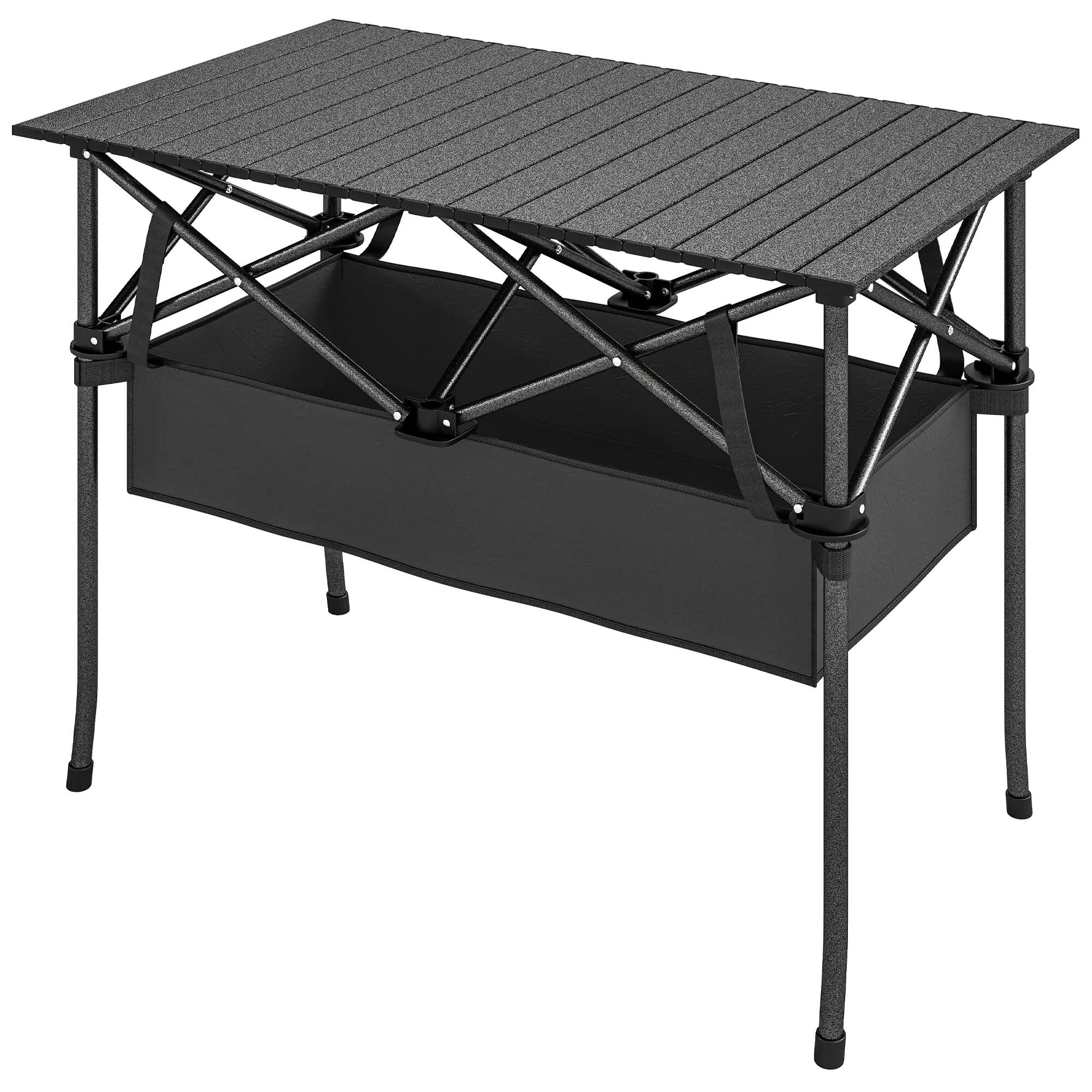 Table de pique-nique pliable et enroulable, table de camping portable avec 2/9