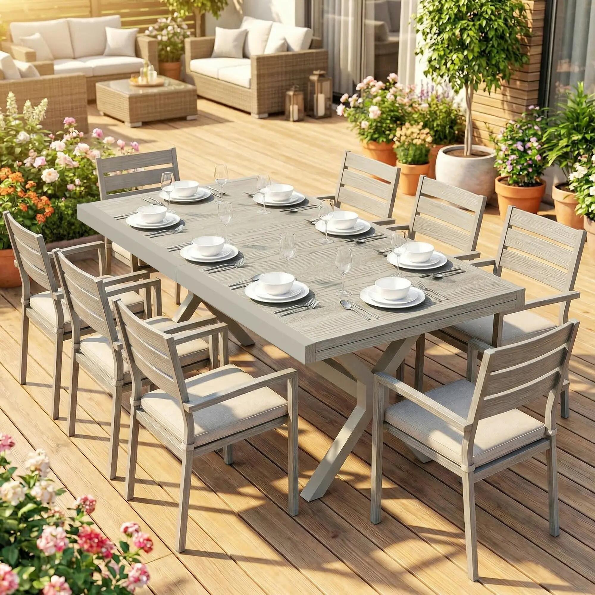 Mesa jardín extensible 154-214cm aluminio 5/5