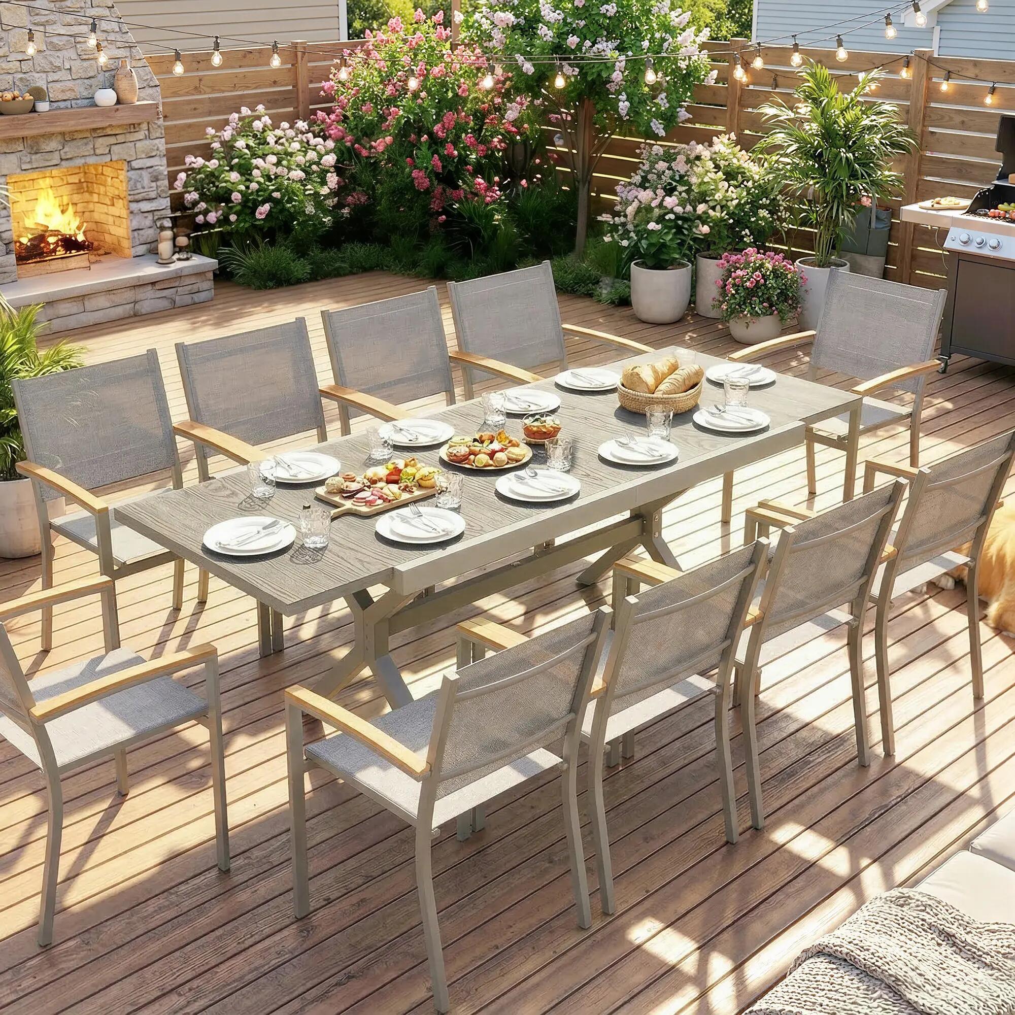 Mesa jardín extensible 154-214cm aluminio 4/5