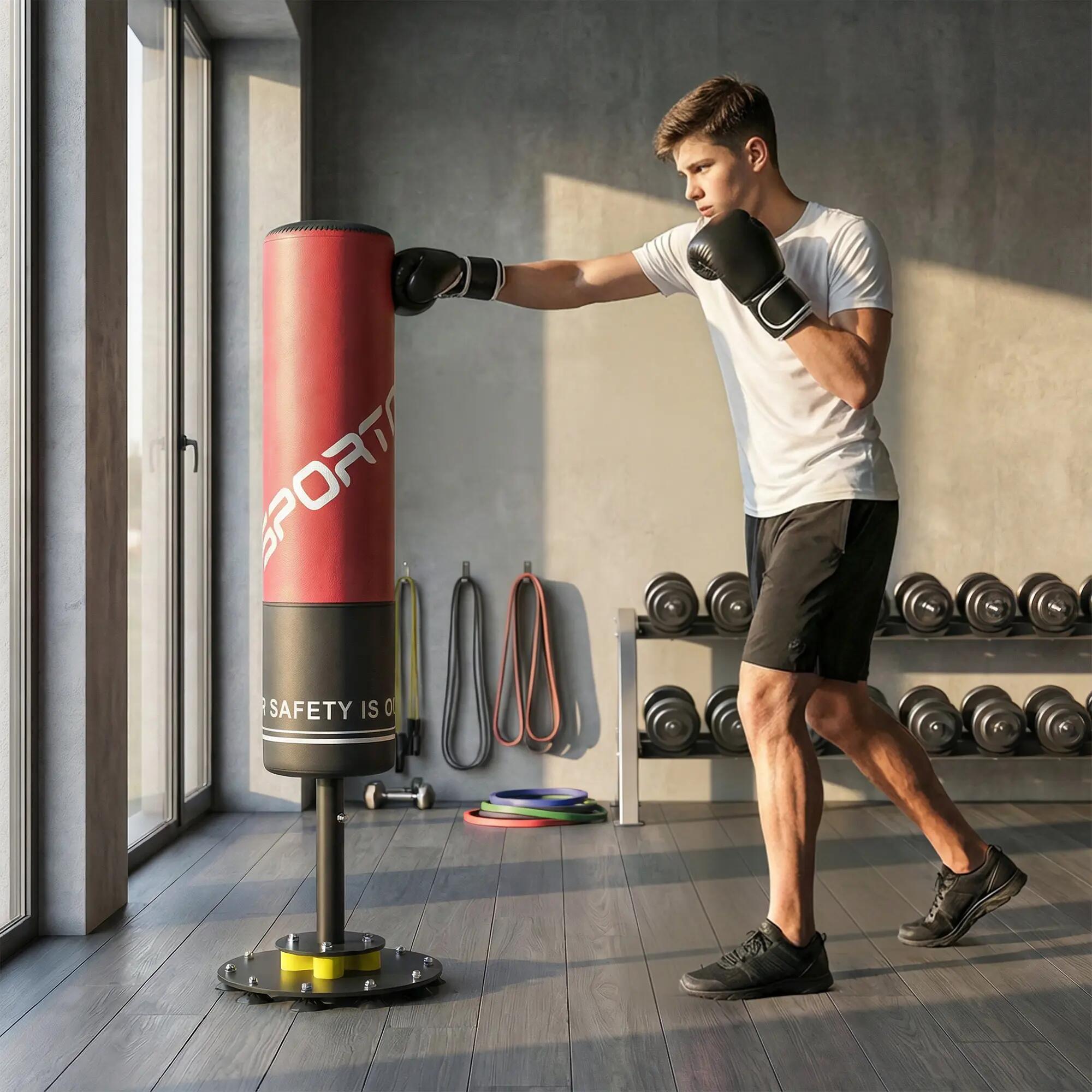 Sac de frappe autoportant - boxing - unisexe - base ventouses 4/6
