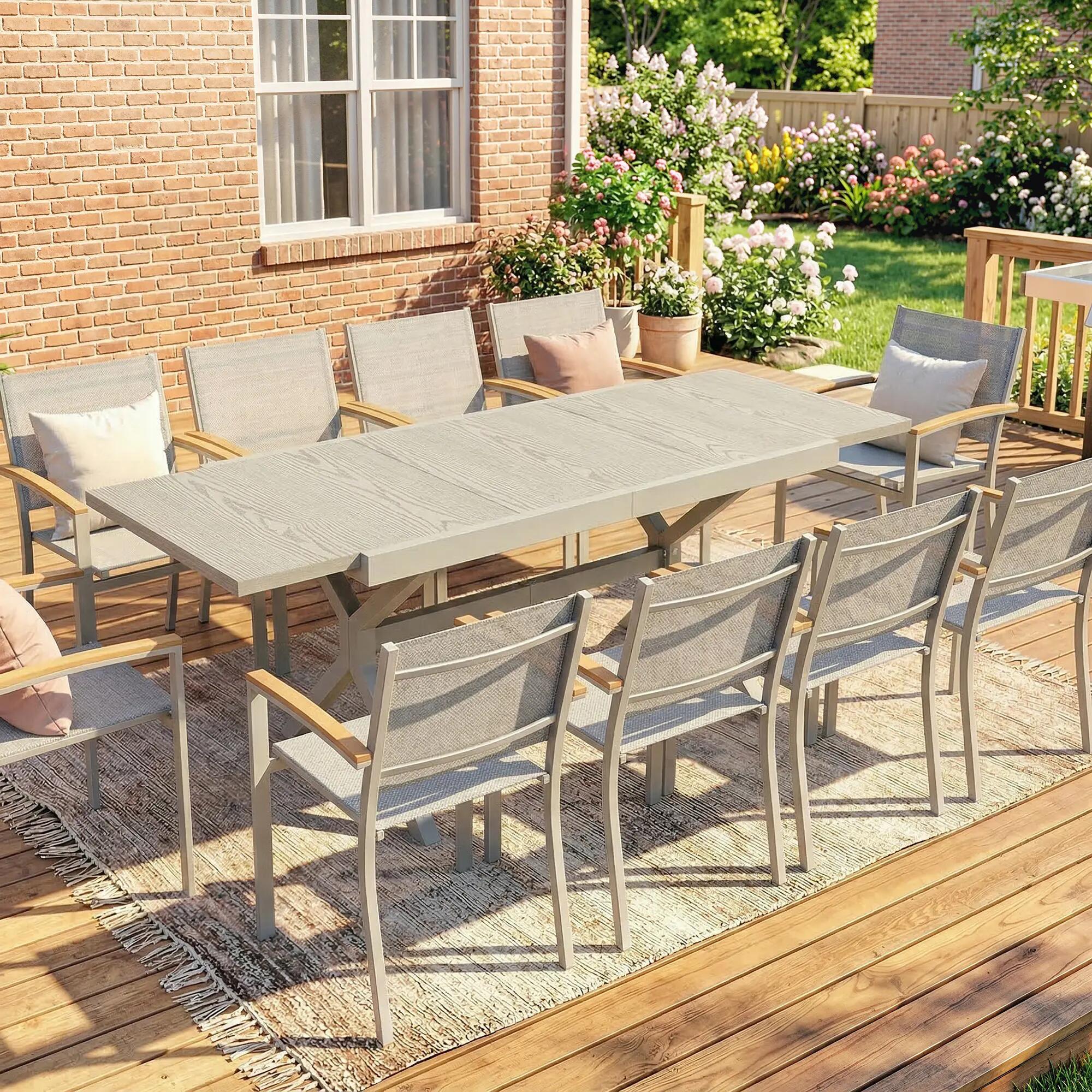 Mesa jardín extensible 154-214cm aluminio 2/5