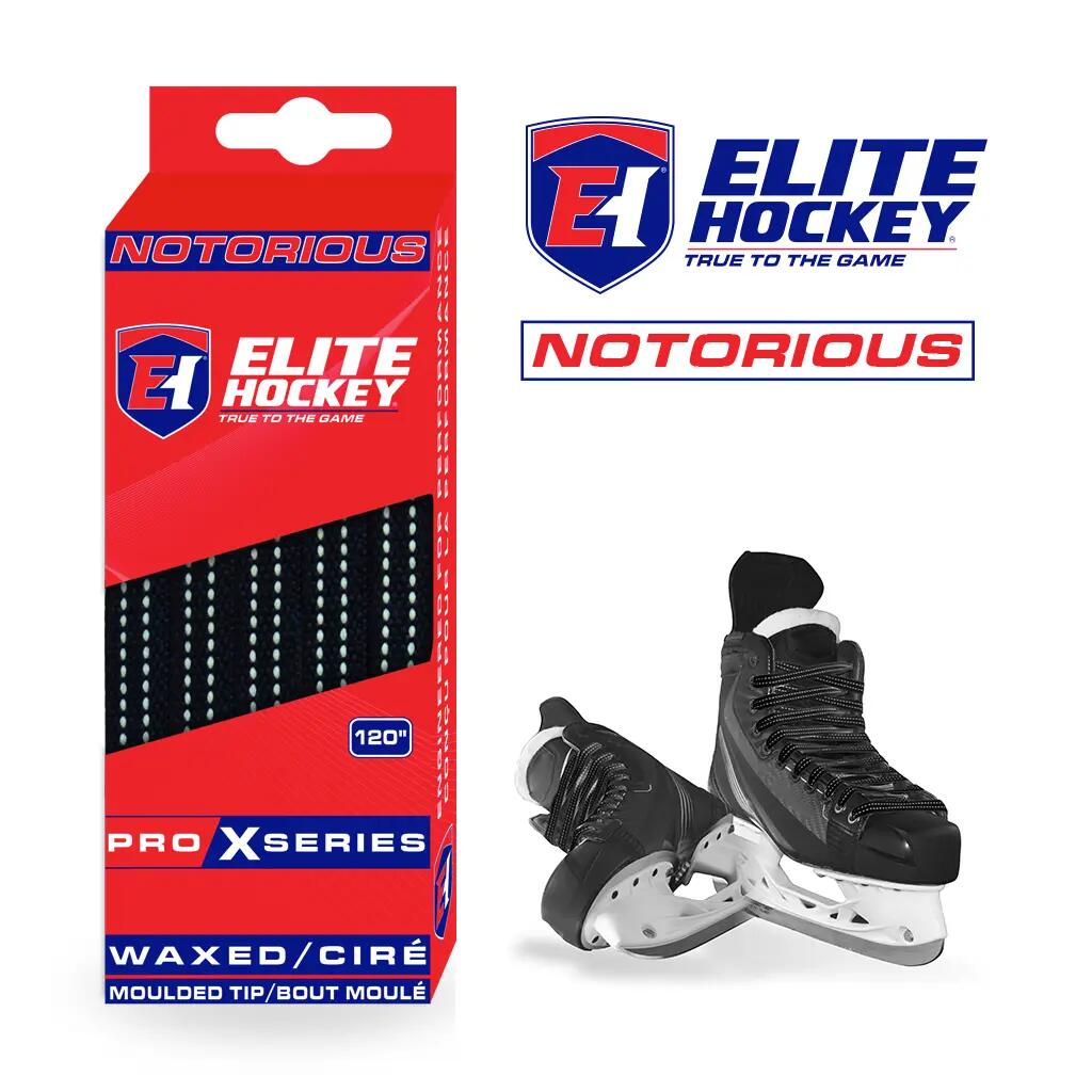 Laces Notorious Pro X Series Black Waxed Molded Tip Laces 120" Black