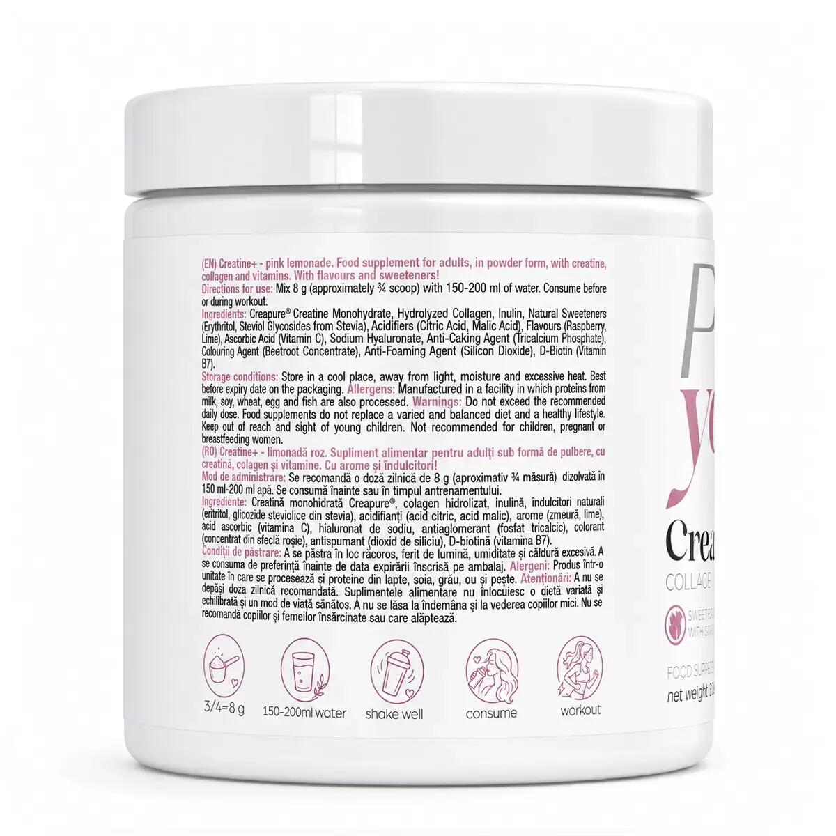 Creatine+, Pro You, Pink Lemonade, 300g 3/6