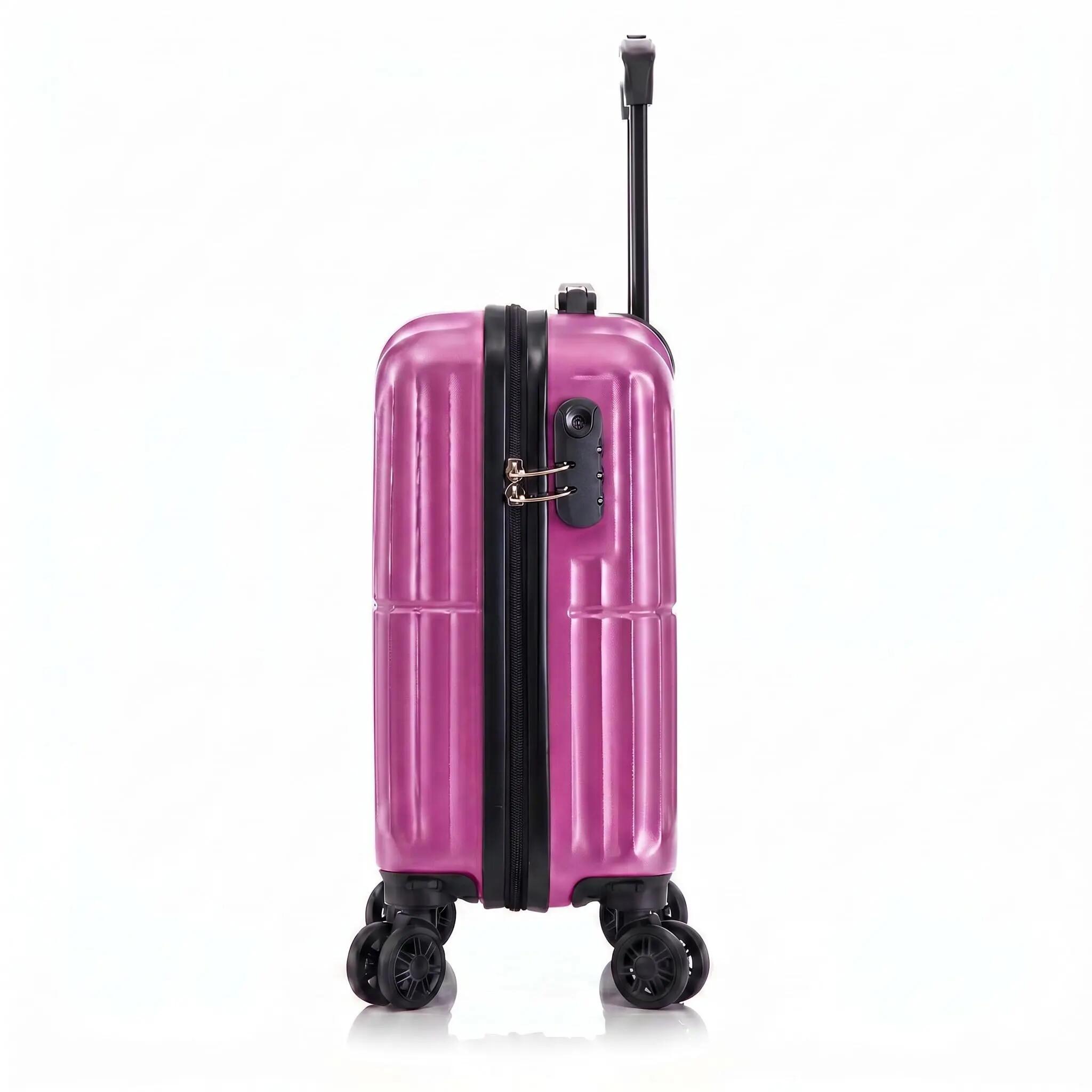 Maleta Equipaje de Mano 40x30x20cm (27L) Ruedas Desmontables ABS (Fucsia) 5/7