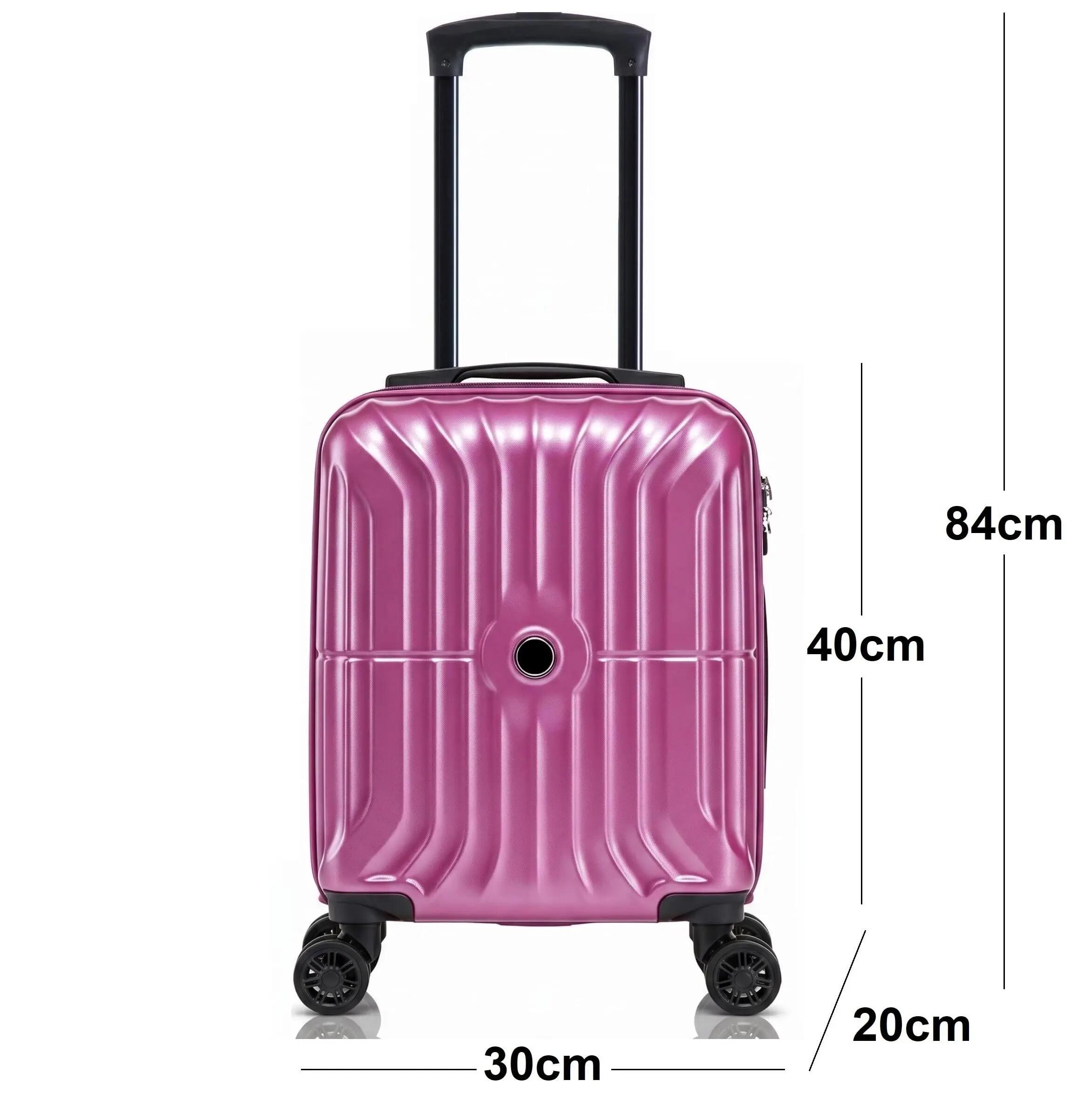 Maleta Equipaje de Mano 40x30x20cm (27L) Ruedas Desmontables ABS (Fucsia) 4/7