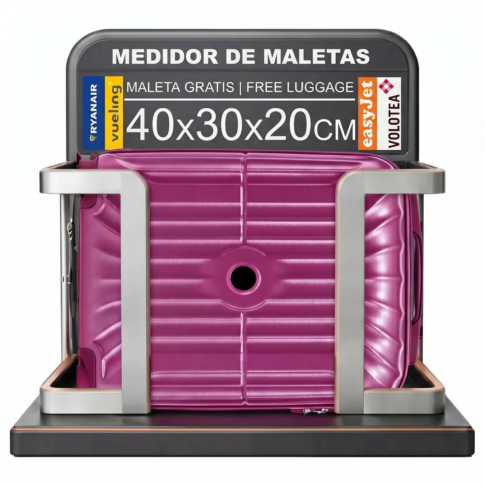 Maleta Equipaje de Mano 40x30x20cm (27L) Ruedas Desmontables ABS (Fucsia) 3/7