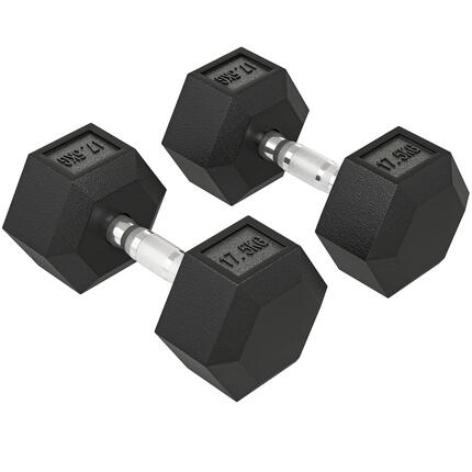 Haltère, haltère de 35 kg, barre d'haltères, poids, poignée antidérapante, noir