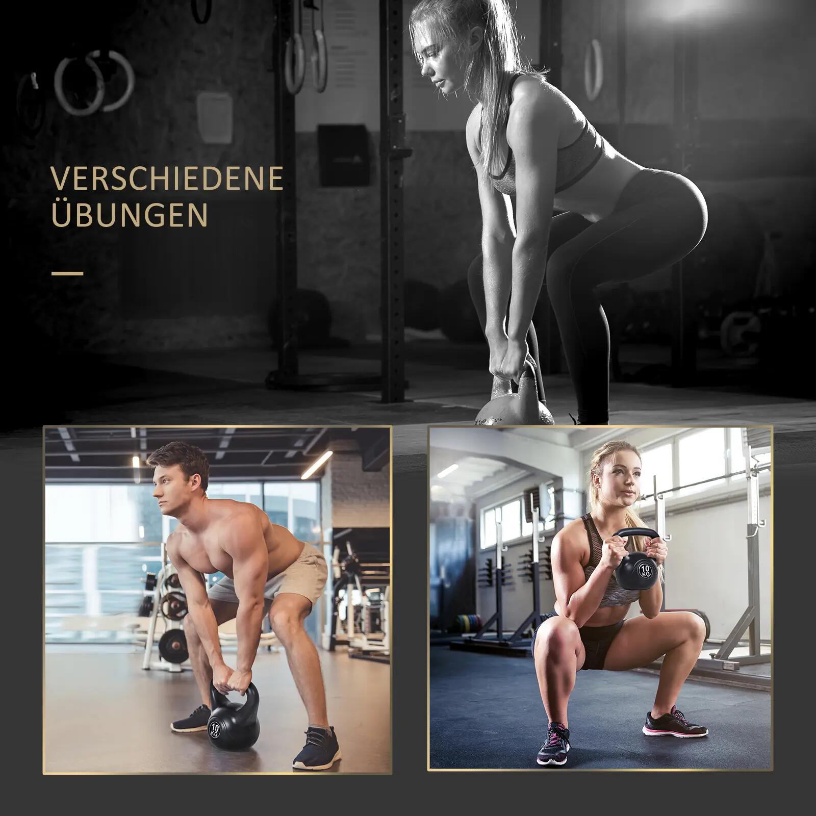Kettlebell 8kg lesté sable débutant noir 6/6