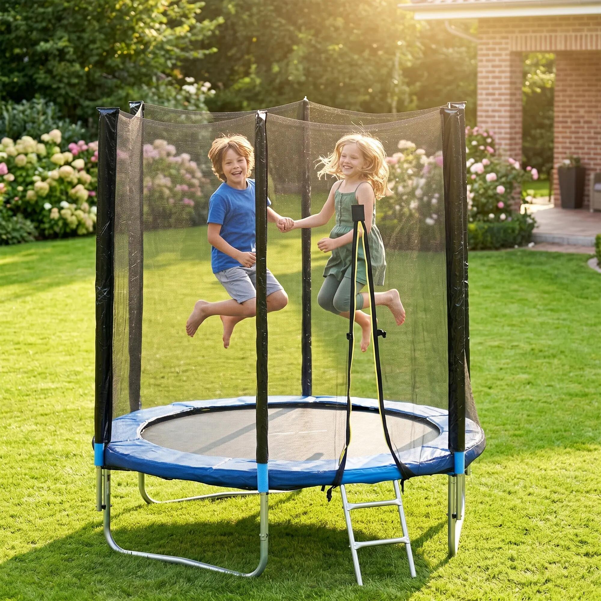 Trampoline d'extérieur avec filet de sécurité Ø180 cm pour enfants et adultes 4/9