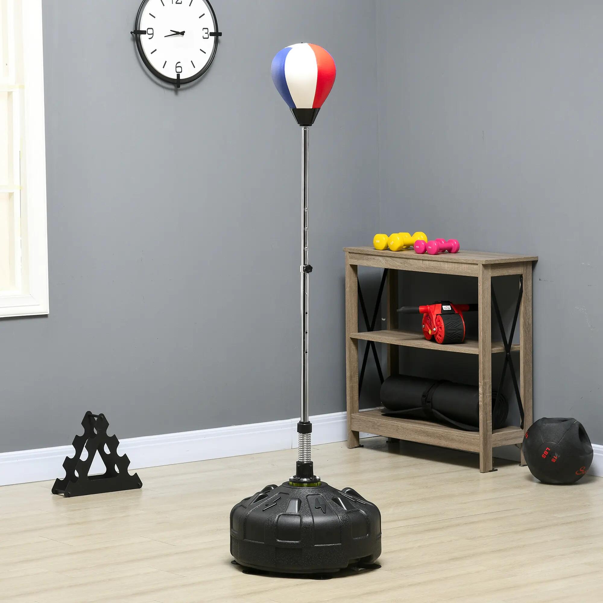 ballon de frappe - boxe - mixte - base lestable, acier - noir/rouge 3/6