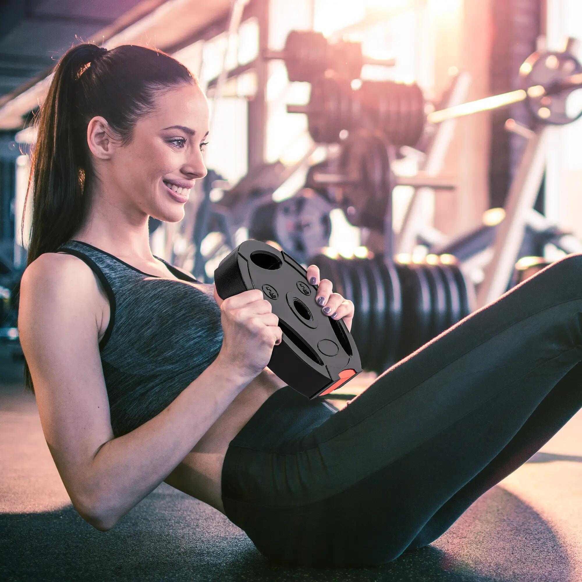 Disques de musculation - Fitness - Unisexe - Poignées - Noir 4/6