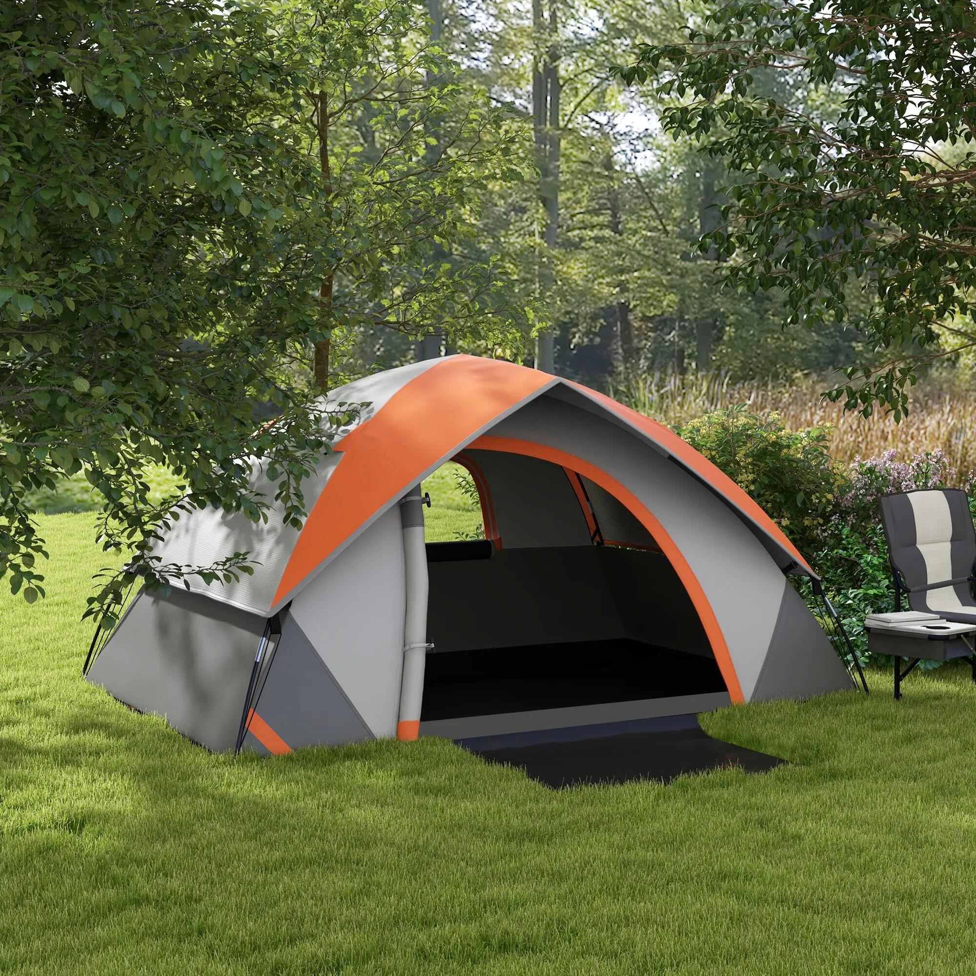 Tente dôme - Plein air - Unisexe - Imperméable, légère - Gris/rouille 4/6