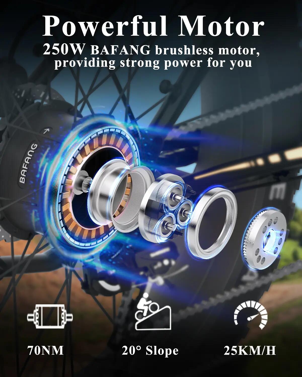 Bicicleta elétrica para adultos Bodywel D6, bateria de 48V 15Ah, motor de 250W 3/12