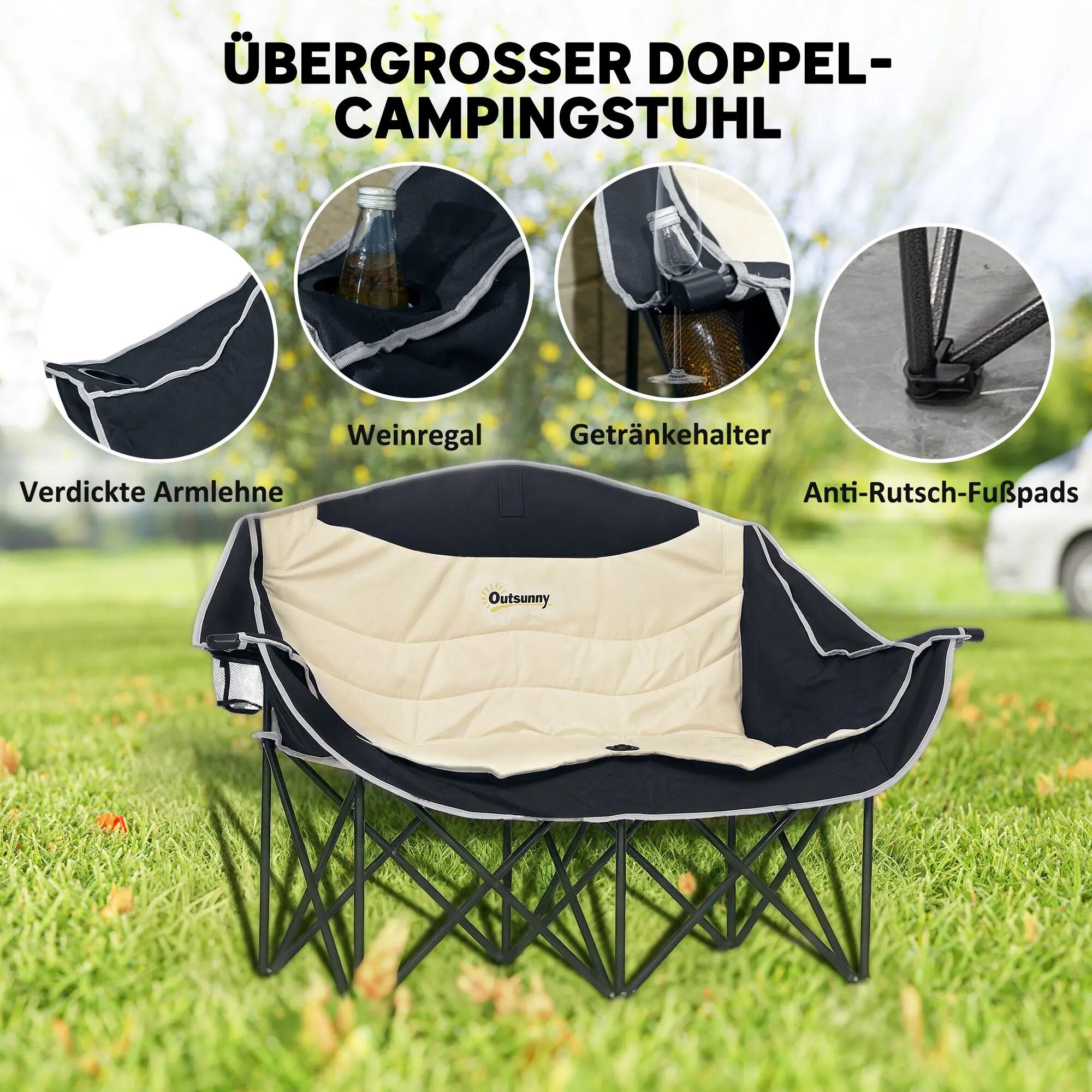 Chaise de camping - Pêche - 2 places - Pliable - Kaki 6/6