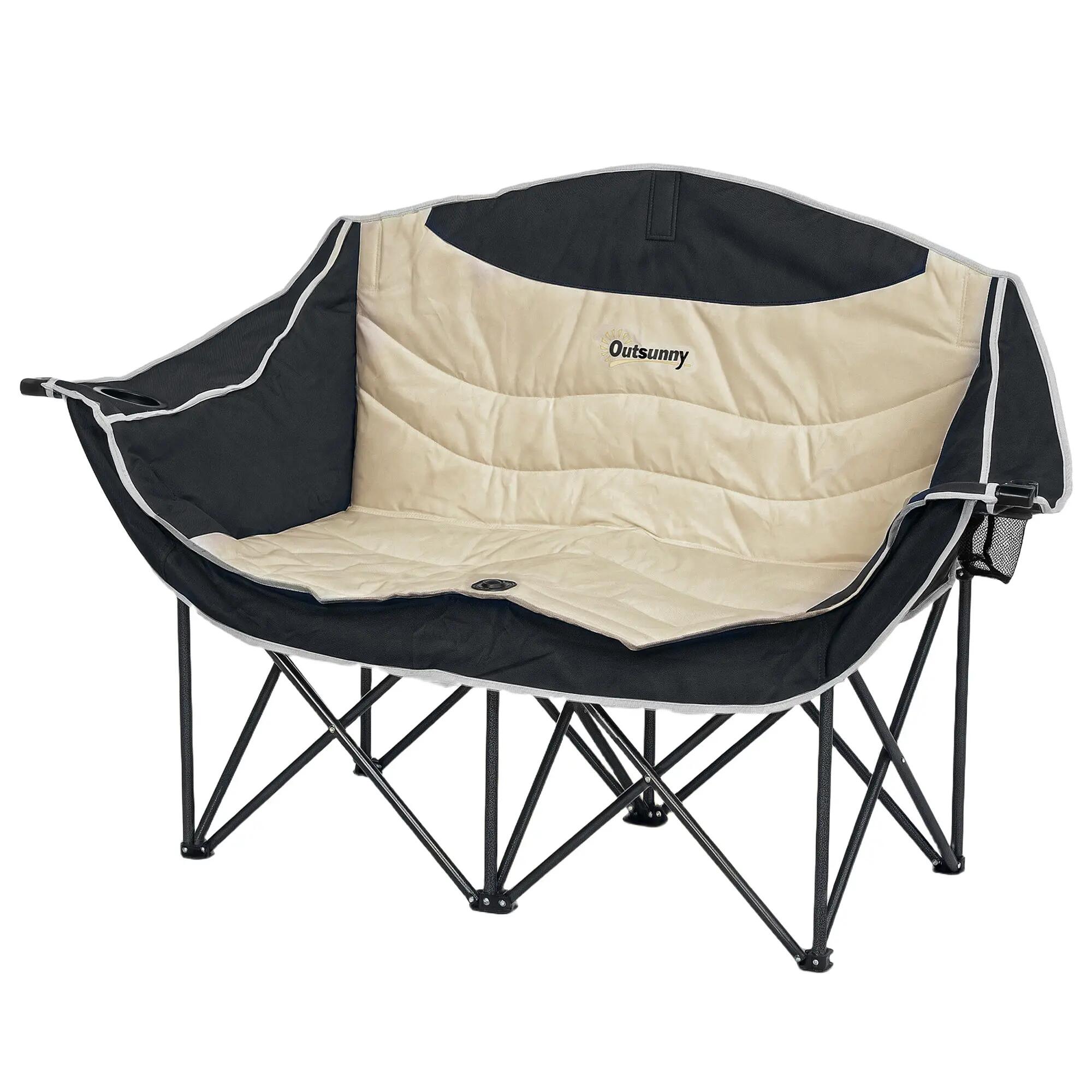 Chaise de camping - Pêche - 2 places - Pliable - Kaki 2/6