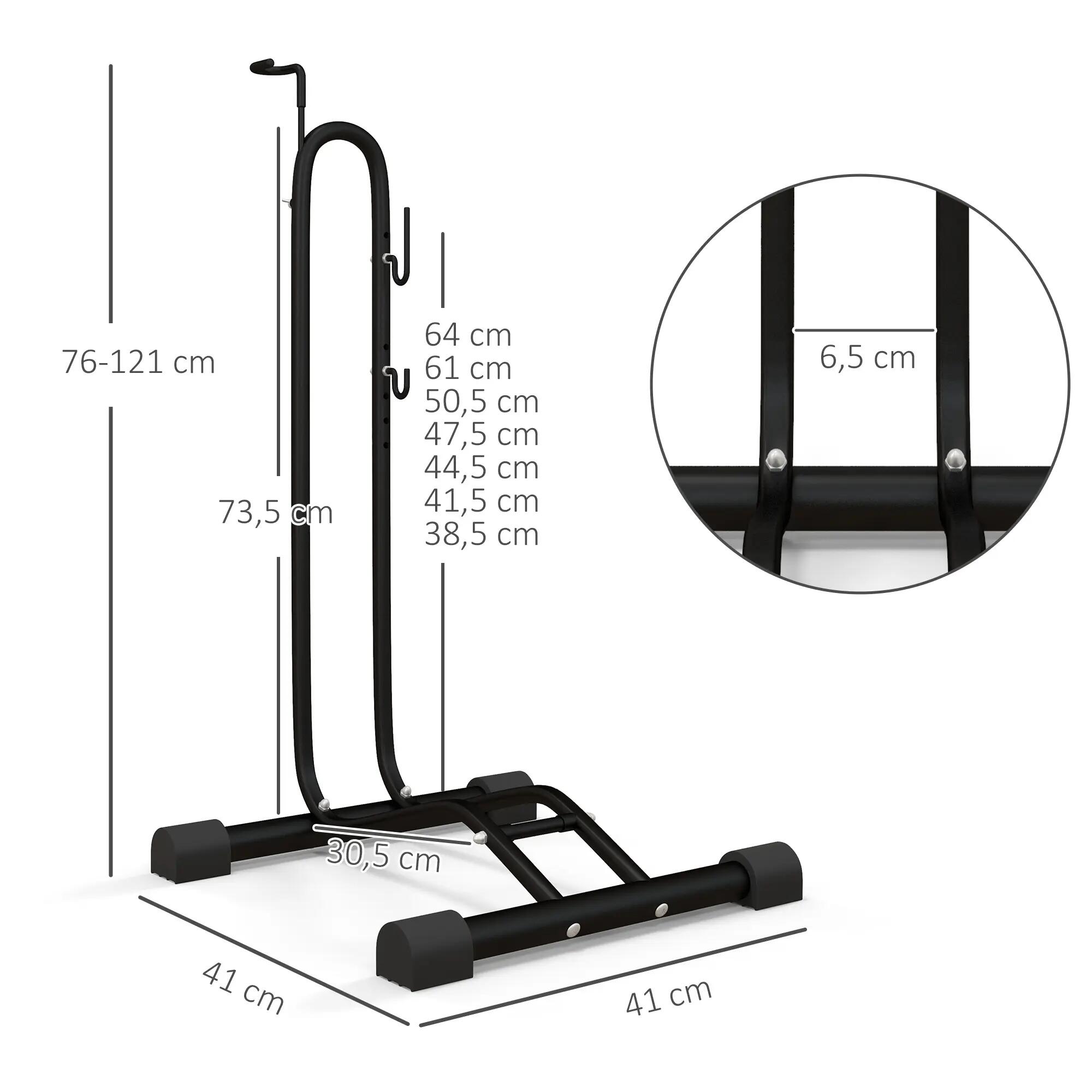 Porte-vélo - Camping - Garage/maison - Autoportant, réglable, acier 5/6