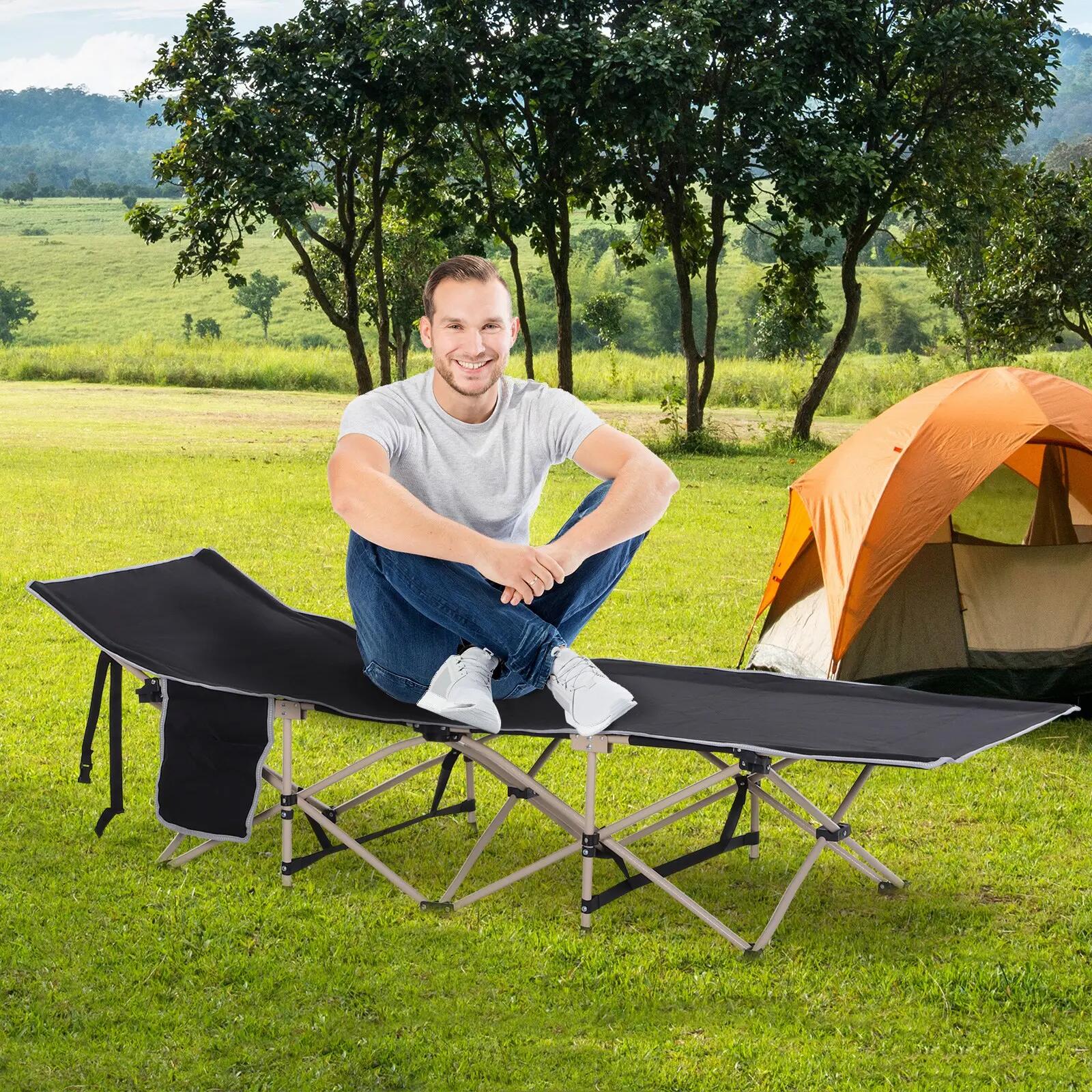 Lit de camp - Camping - Unisexe - Pliable, résistant aux intempéries - Noir 4/6