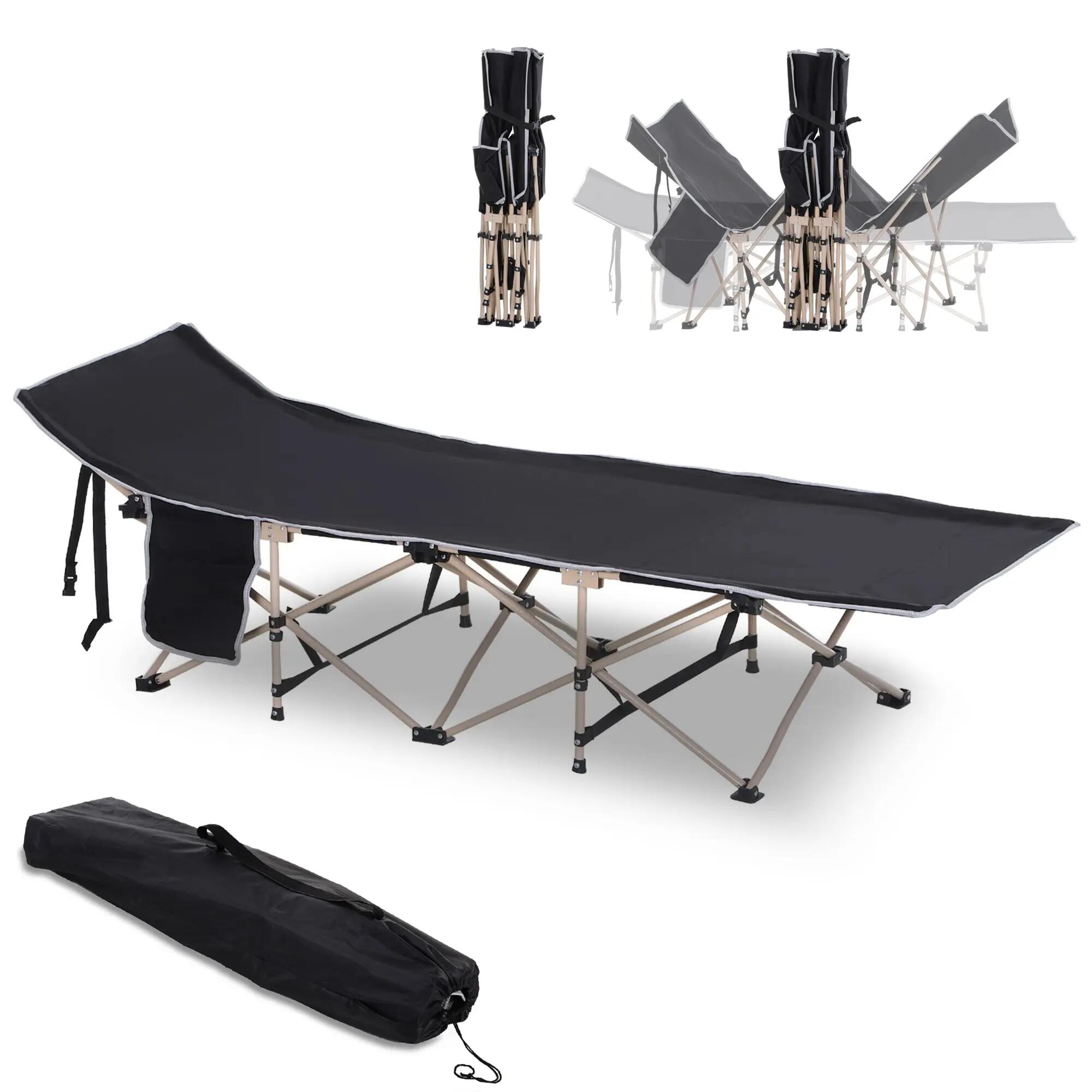 Lit de camp - Camping - Unisexe - Pliable, résistant aux intempéries - Noir 2/6