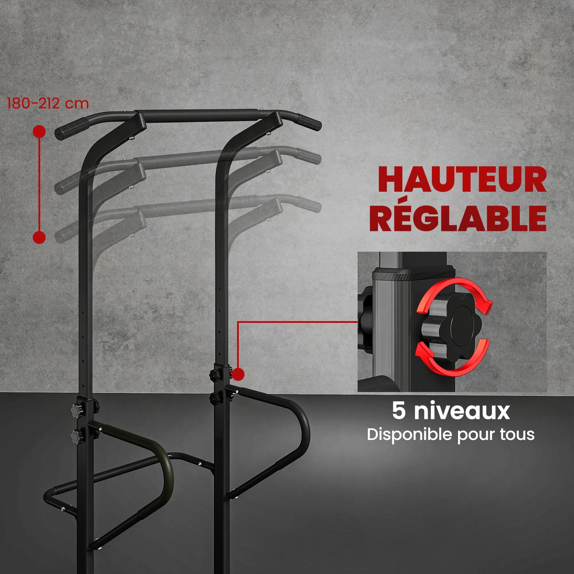 Station de musculation multifonction- acier noir 5/5