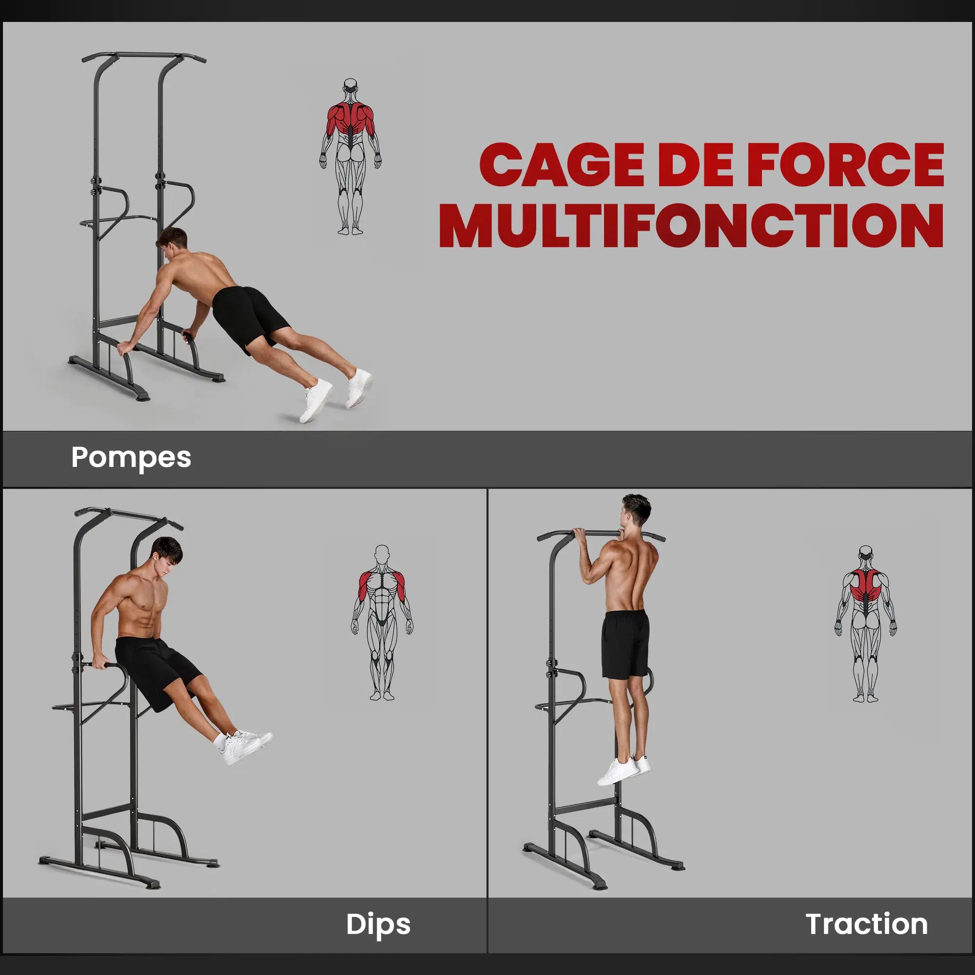 Station de musculation multifonction- acier noir 4/5