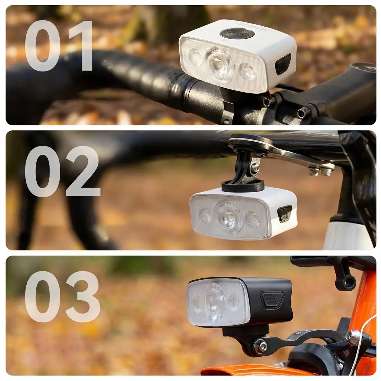 Lampka rowerowa przednia 1200 lm usb-c 2/6