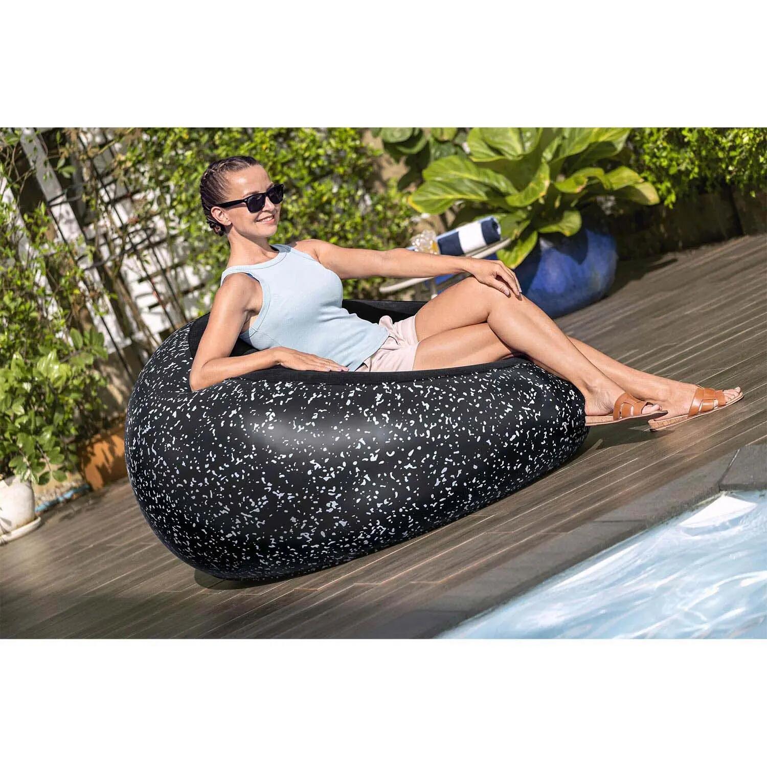 Fotel dmuchany Bestway 75153 pufa dmuchana materac do siedzenia czarny 112x112cm 9/13