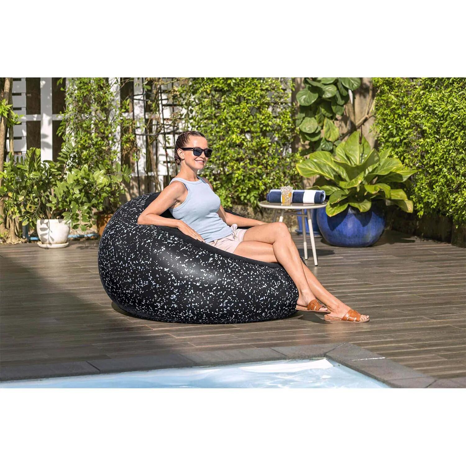 Fotel dmuchany Bestway 75153 pufa dmuchana materac do siedzenia czarny 112x112cm 7/13
