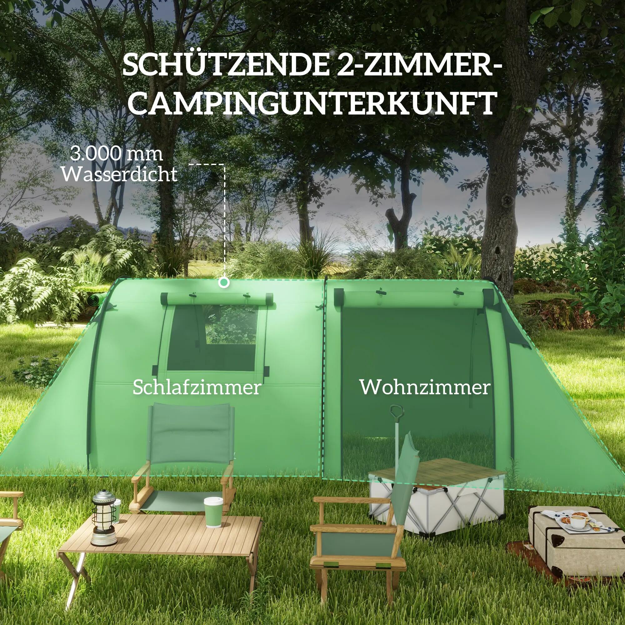 Tente camping - Randonnée - 2 pièces, imperméable - vert foncé 6/6