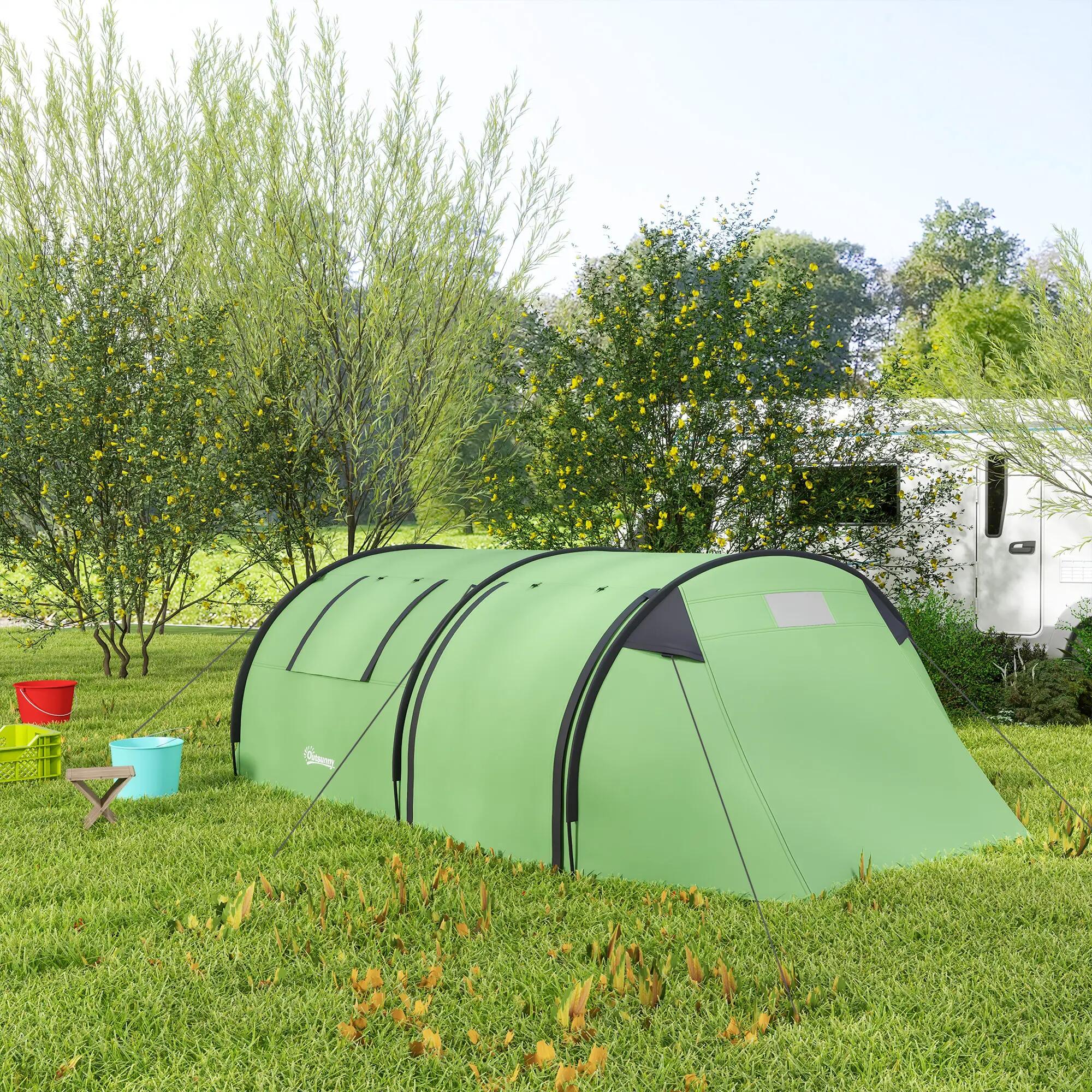 Tente camping - Randonnée - 2 pièces, imperméable - vert foncé 4/6