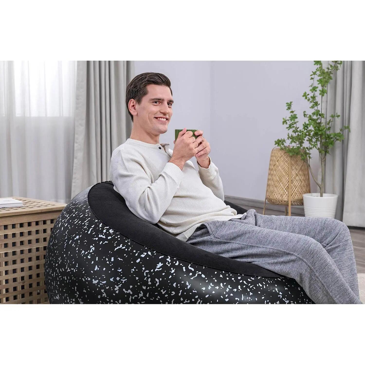 Fotel dmuchany Bestway 75153 pufa dmuchana materac do siedzenia czarny 112x112cm 13/13