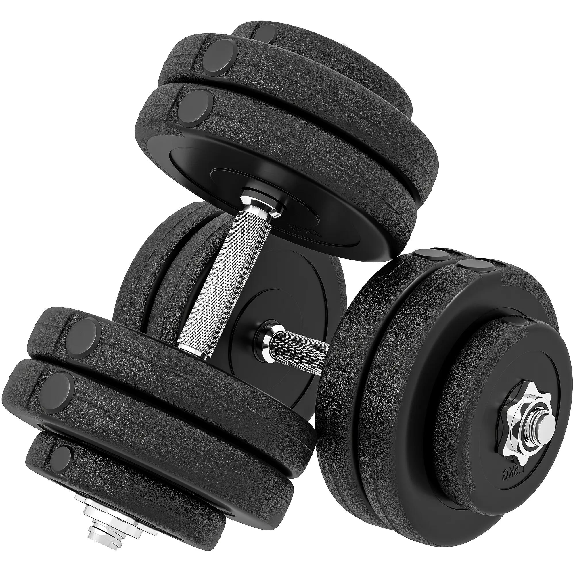 Haltères ajustables - Musculation - Mixte - Plastifiés - Noir 2/6