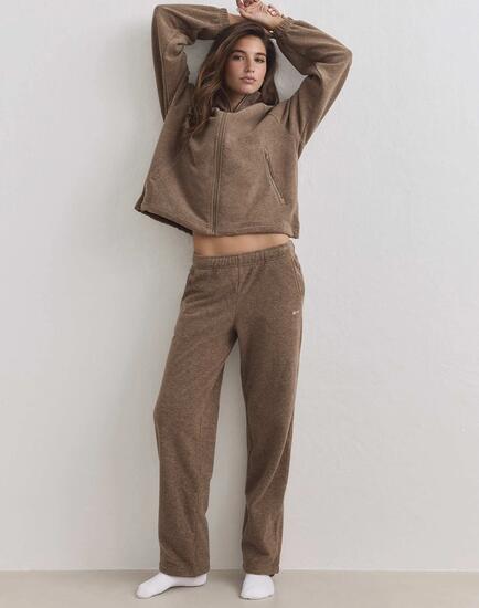 Damen Hose Fleece Schwarz
