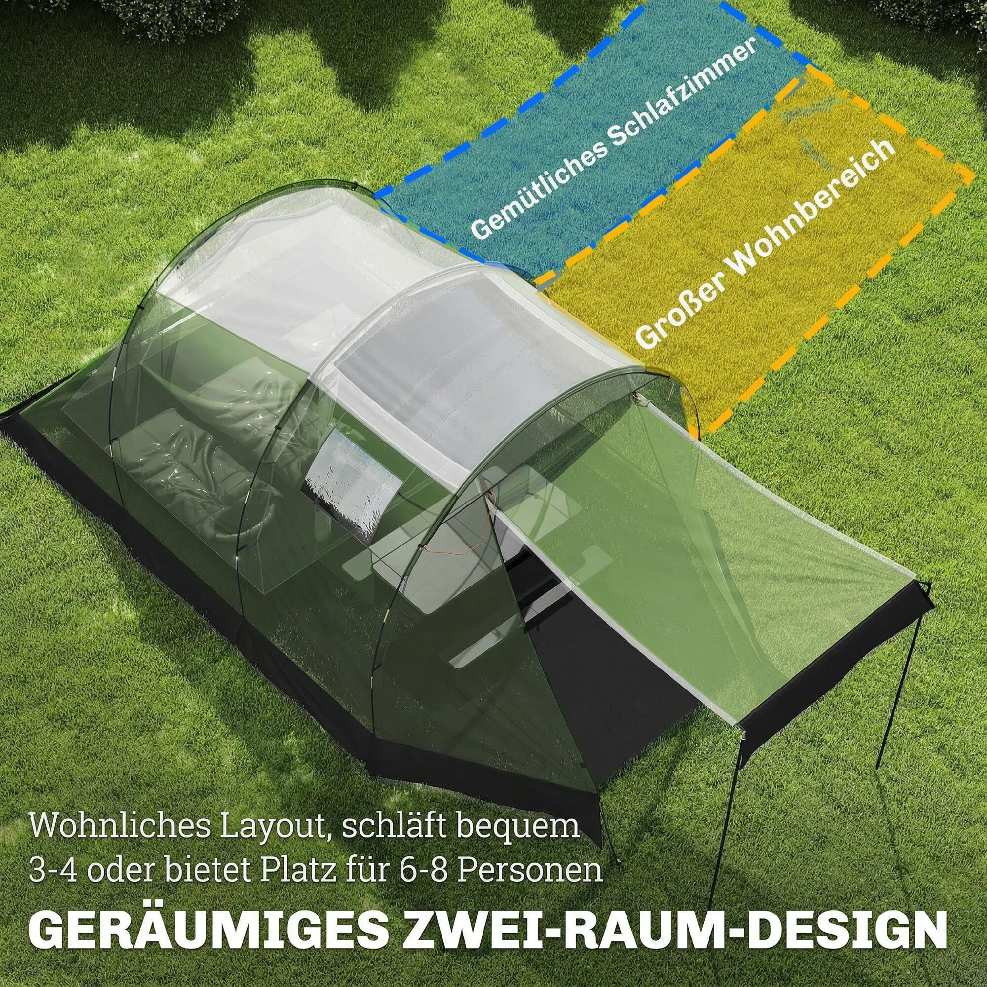 Tente de camping - Plein air - Unisexe - 2 pièces, imperméable - Verte 6/6