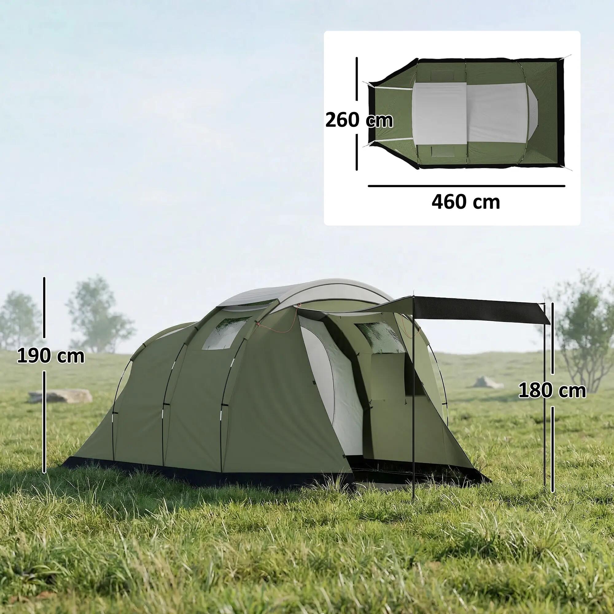 Tente de camping - Plein air - Unisexe - 2 pièces, imperméable - Verte 5/6