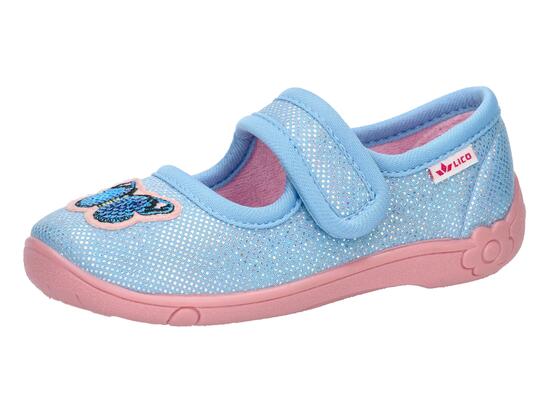 LICO Cookie Girl Kinder-Hausschuh aus Canvas mit Klettverschluss